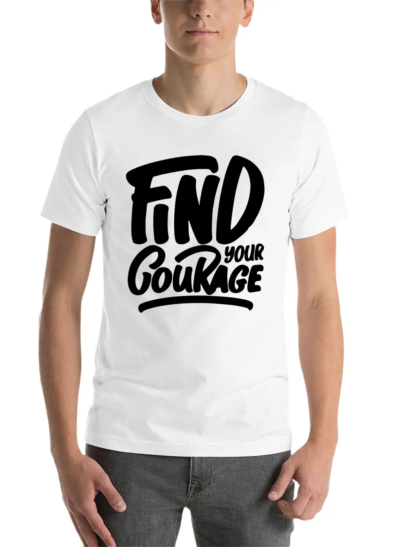 Find Your Courage Breathable Soft Cotton T-Shirt – Timeless Casual Look