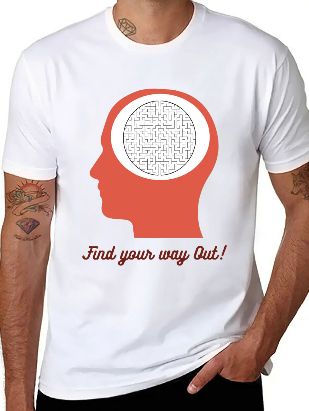 Find Your Way Out! Get Out Of Your Mind! Breathable Soft Cotton T-Shirt – Timeless Casual Look