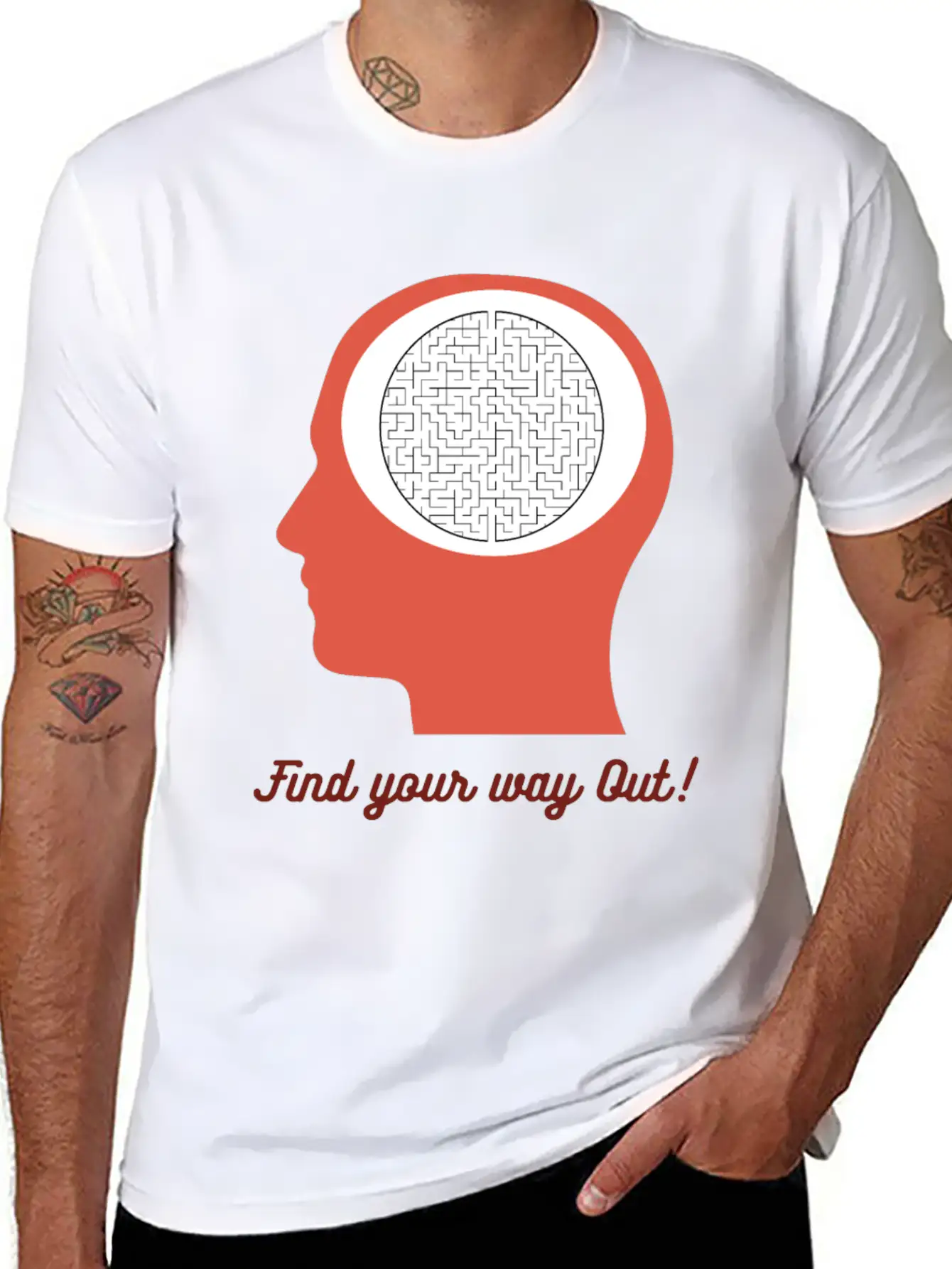 Find Your Way Out! Get Out Of Your Mind! Breathable Soft Cotton T-Shirt – Timeless Casual Look