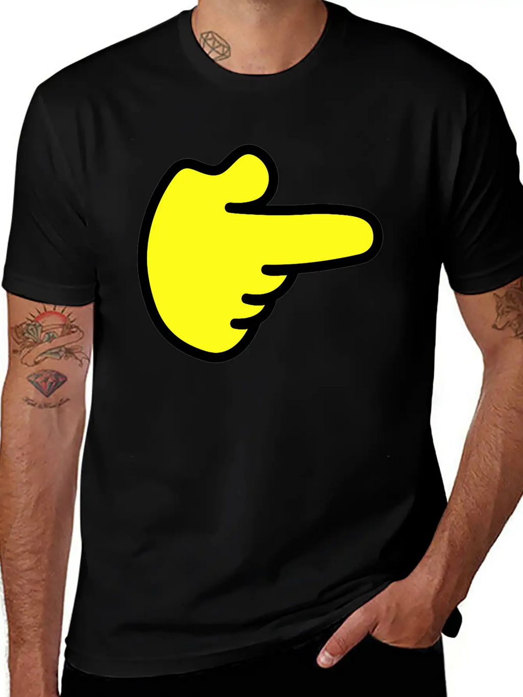 FINGER HAND POINTING RIGHT Modern Fit Casual T-Shirt – Clean And Versatile Design