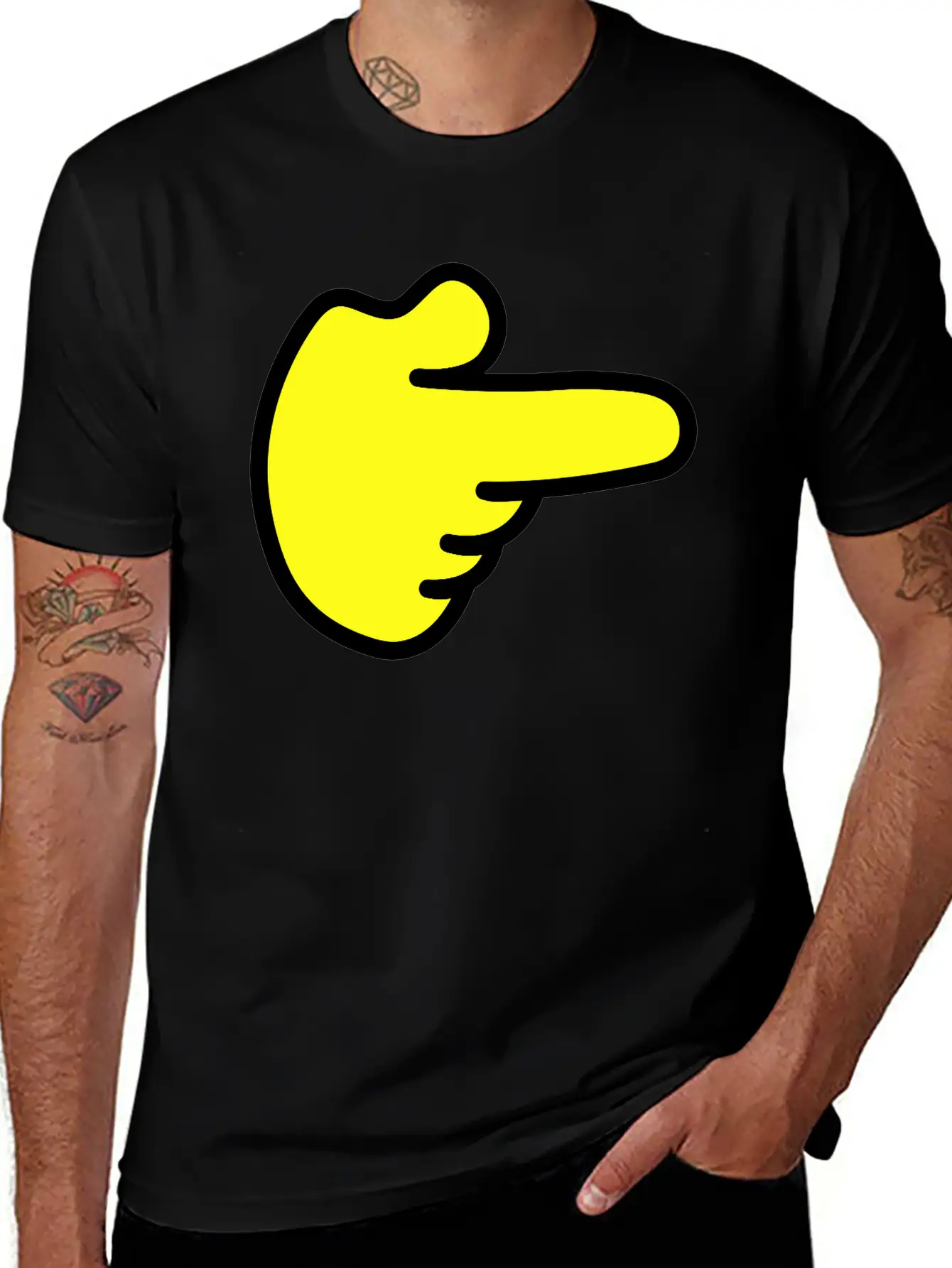 FINGER HAND POINTING RIGHT Modern Fit Casual T-Shirt – Clean And Versatile Design