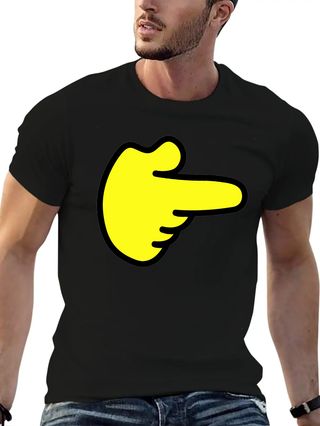 FINGER HAND POINTING RIGHT Modern Fit Casual T-Shirt – Clean And Versatile Design