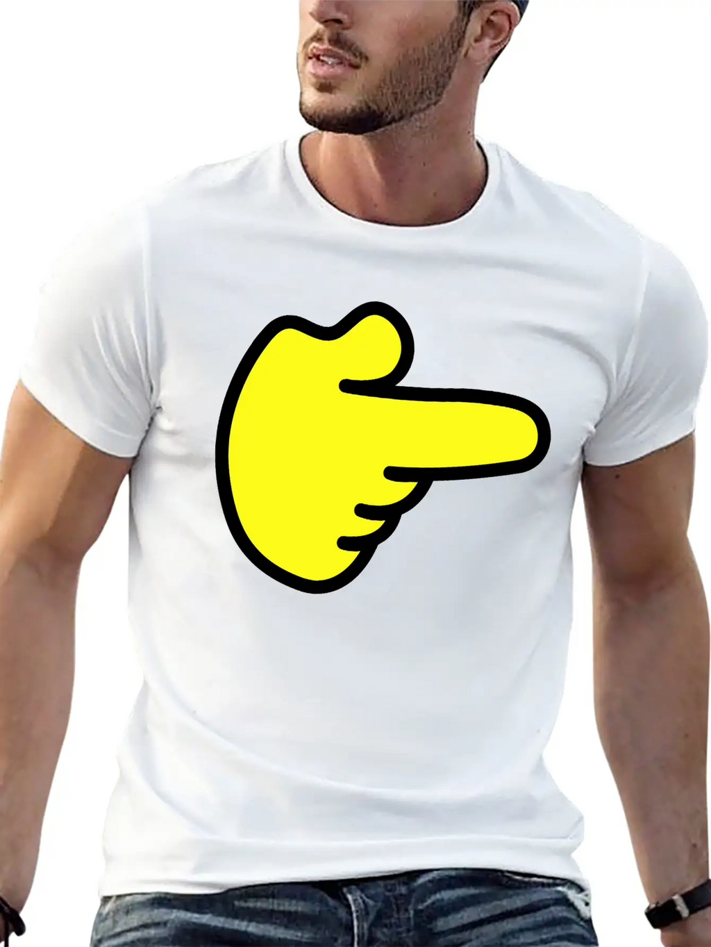 FINGER HAND POINTING RIGHT Modern Fit Casual T-Shirt – Clean And Versatile Design