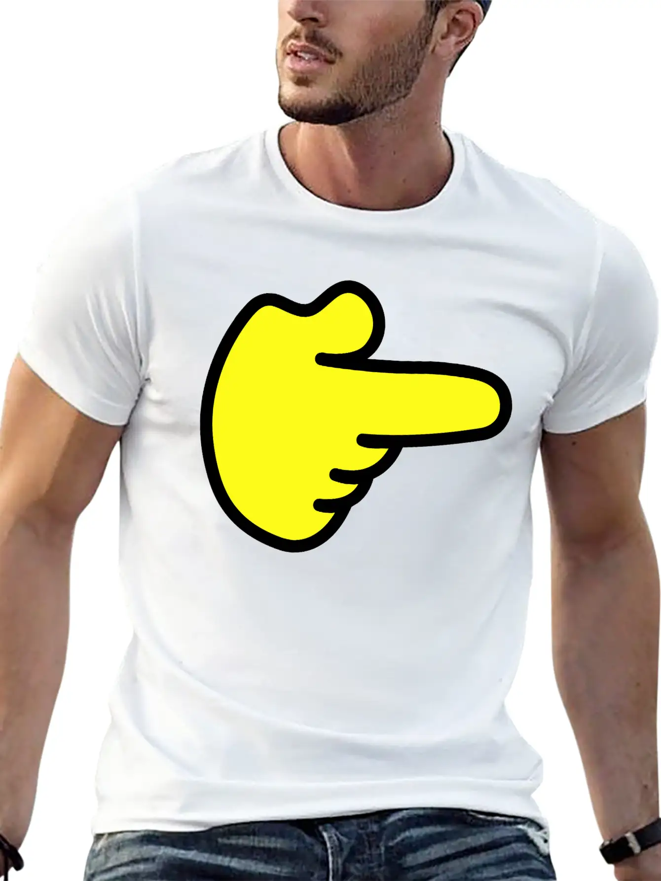 FINGER HAND POINTING RIGHT Modern Fit Casual T-Shirt – Clean And Versatile Design
