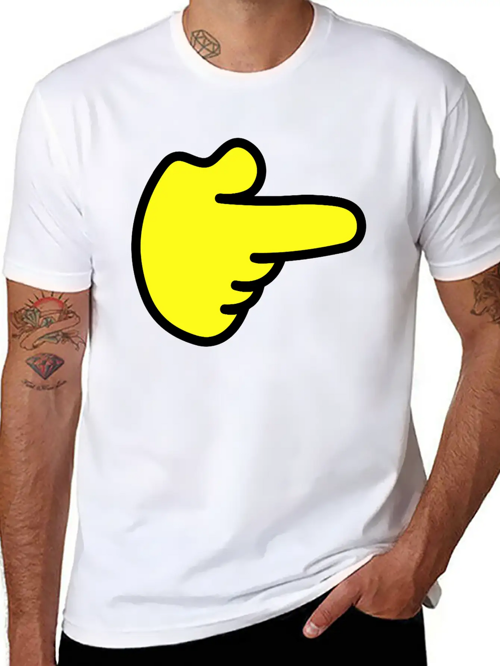 FINGER HAND POINTING RIGHT Modern Fit Casual T-Shirt – Clean And Versatile Design