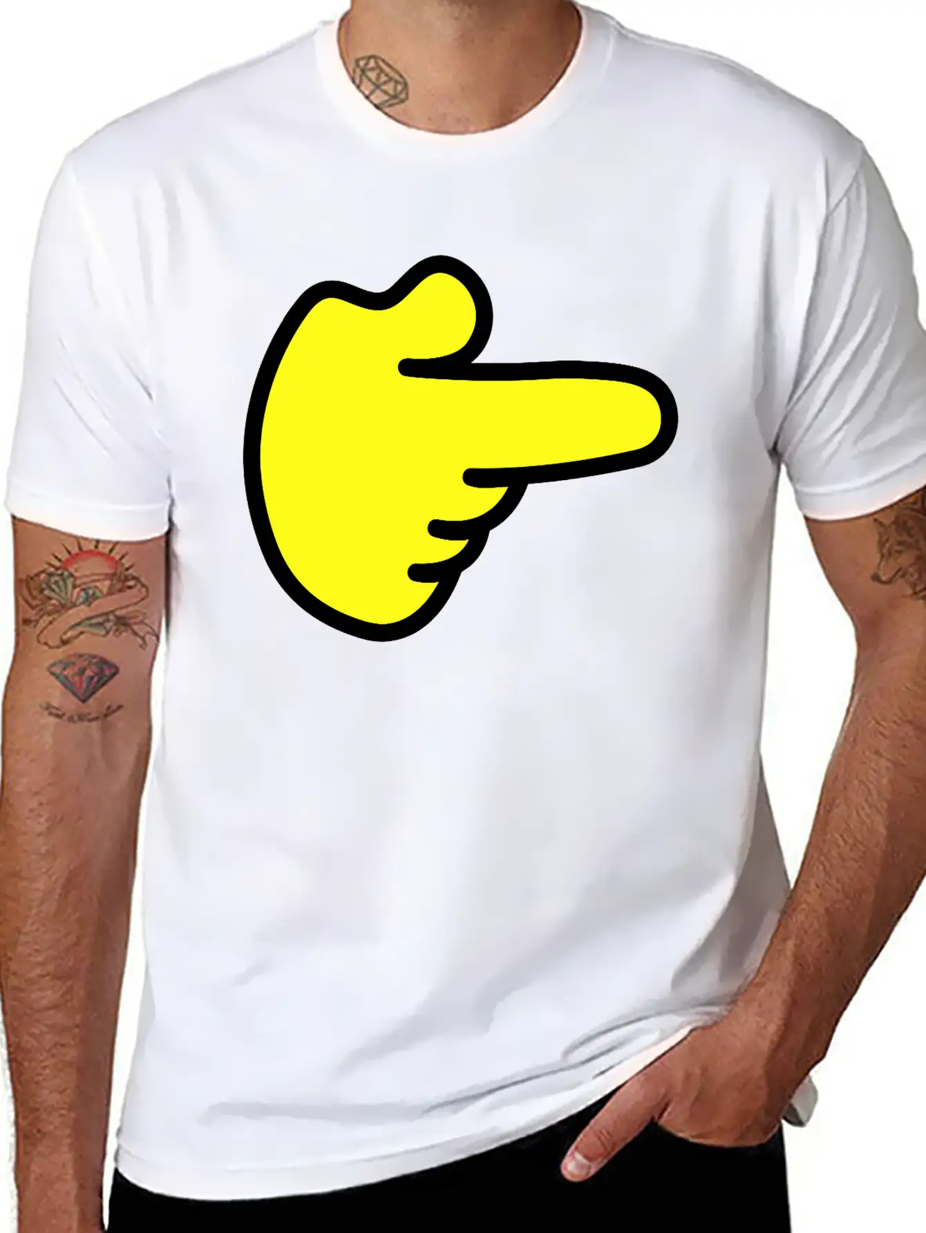 FINGER HAND POINTING RIGHT Modern Fit Casual T-Shirt – Clean And Versatile Design