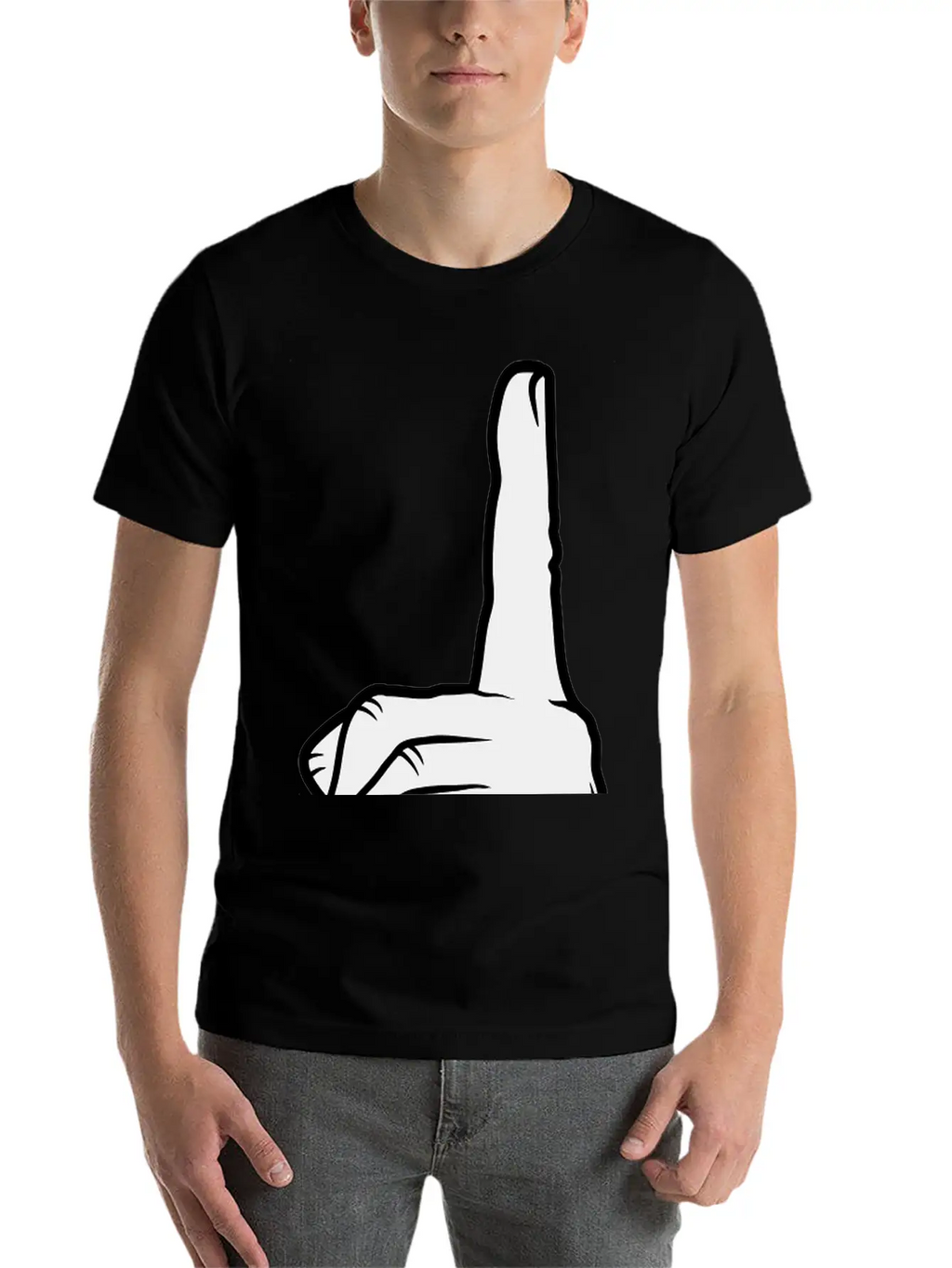 Finger Pointing Up Hand Basic Graphic T-Shirt – Daily Comfort In Soft Cotton