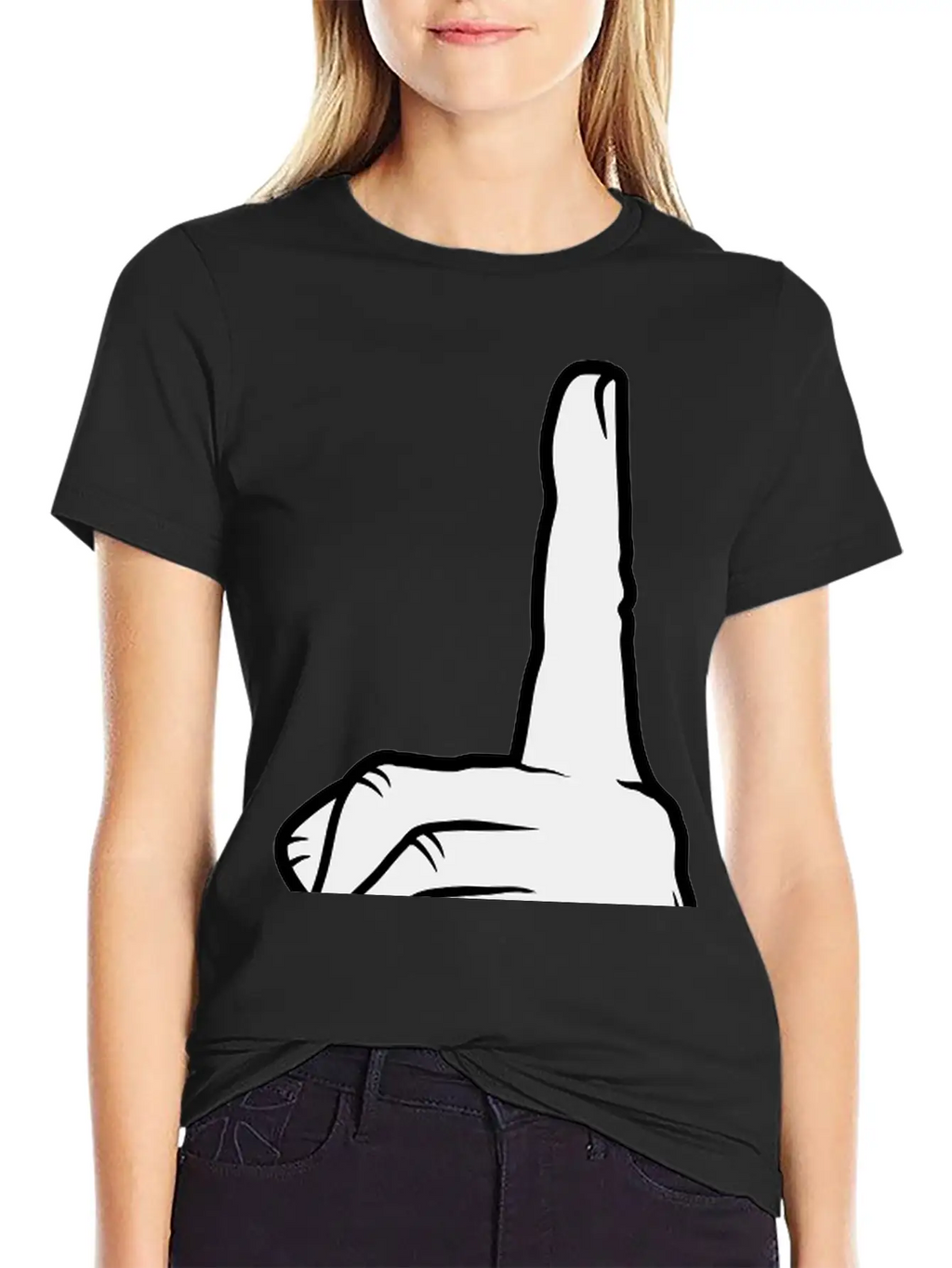 Finger Pointing Up Hand Basic Graphic T-Shirt – Daily Comfort In Soft Cotton