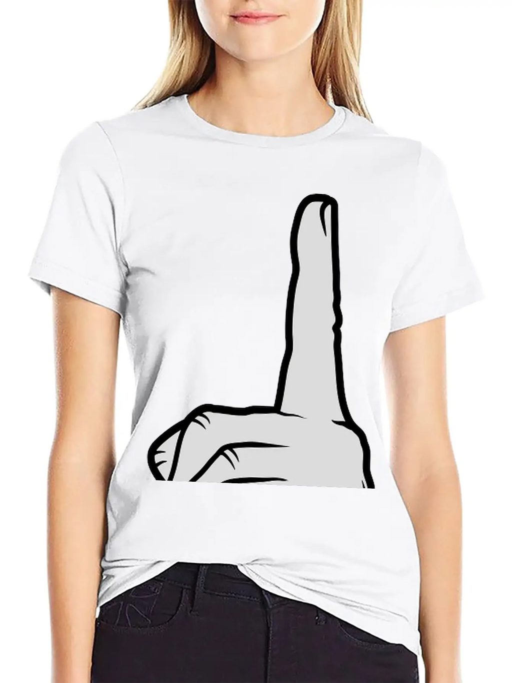 Finger Pointing Up Hand Basic Graphic T-Shirt – Daily Comfort In Soft Cotton