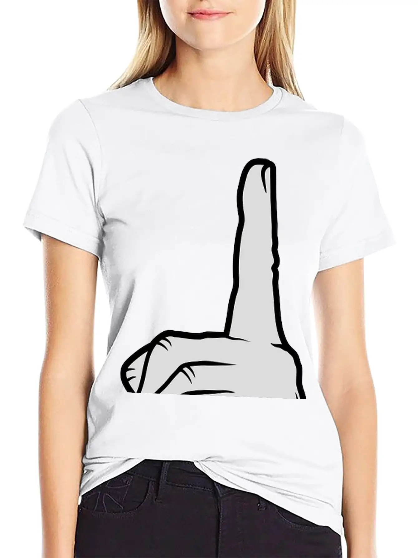 Finger Pointing Up Hand Basic Graphic T-Shirt – Daily Comfort In Soft Cotton