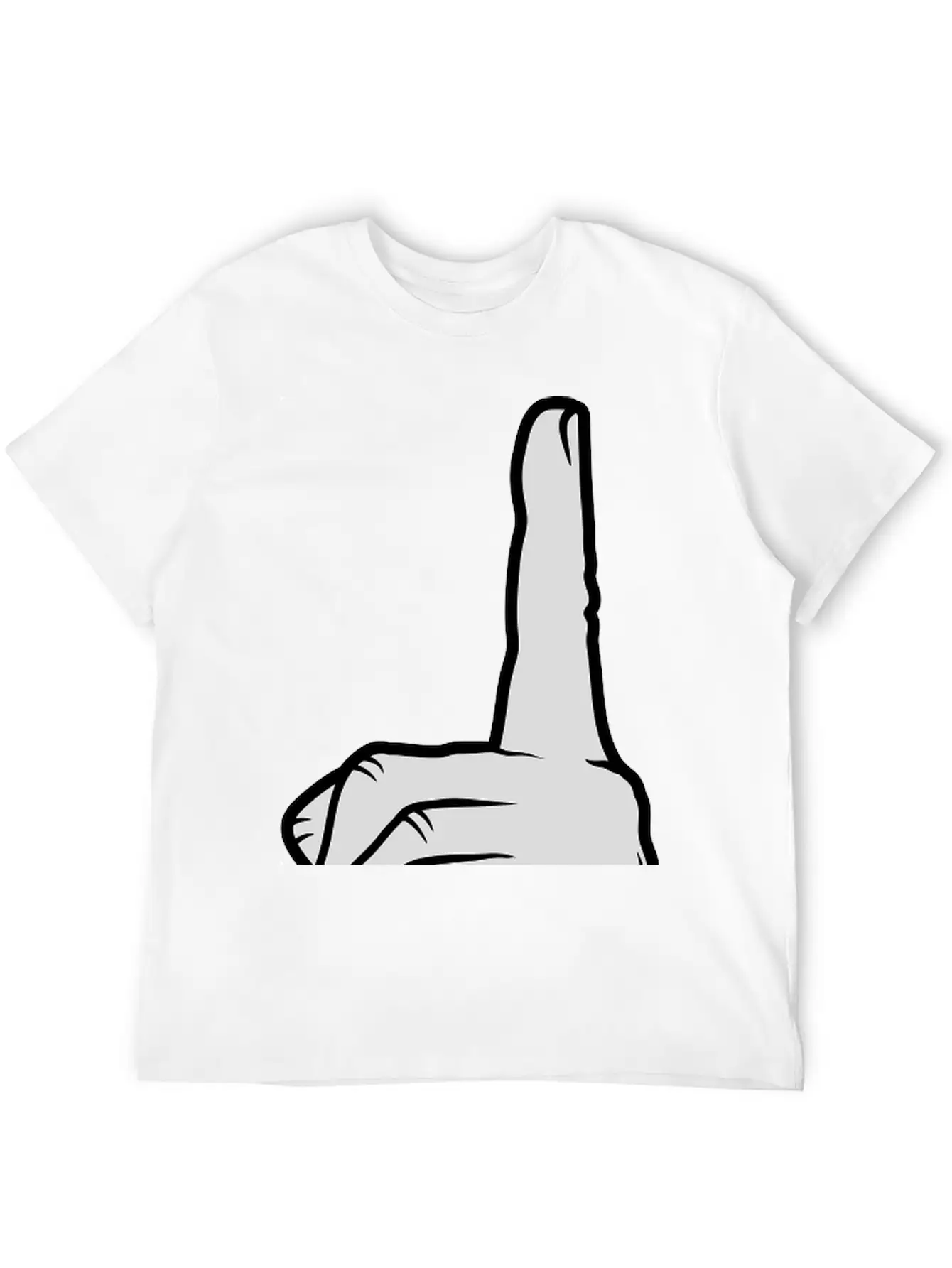 Finger Pointing Up Hand Basic Graphic T-Shirt – Daily Comfort In Soft Cotton