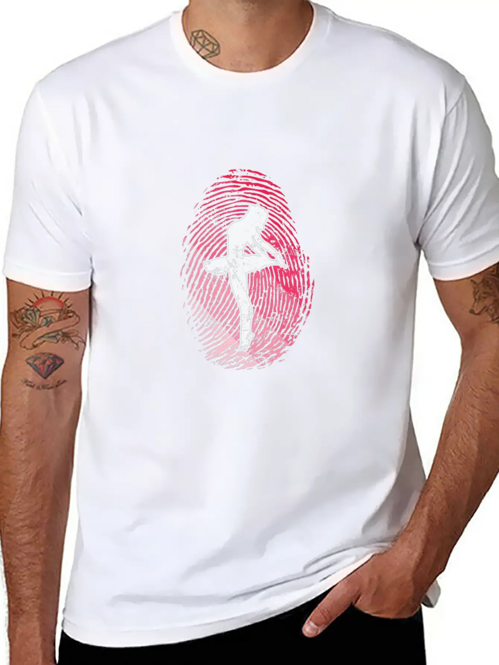 Fingerprint Ballet Dance Unisex Casual T-Shirt – Clean Design For Daily Comfort