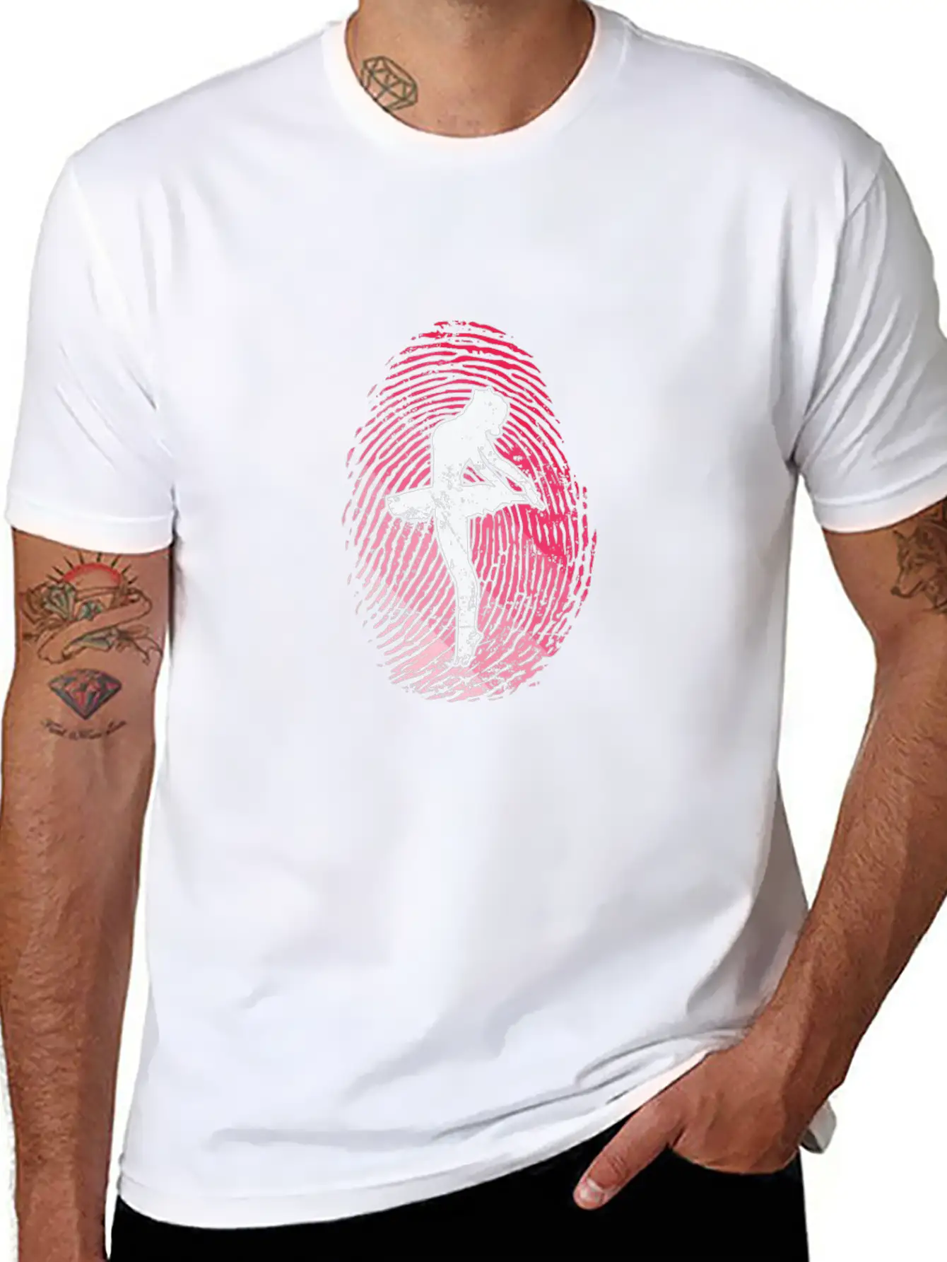 Fingerprint Ballet Dance Unisex Casual T-Shirt – Clean Design For Daily Comfort
