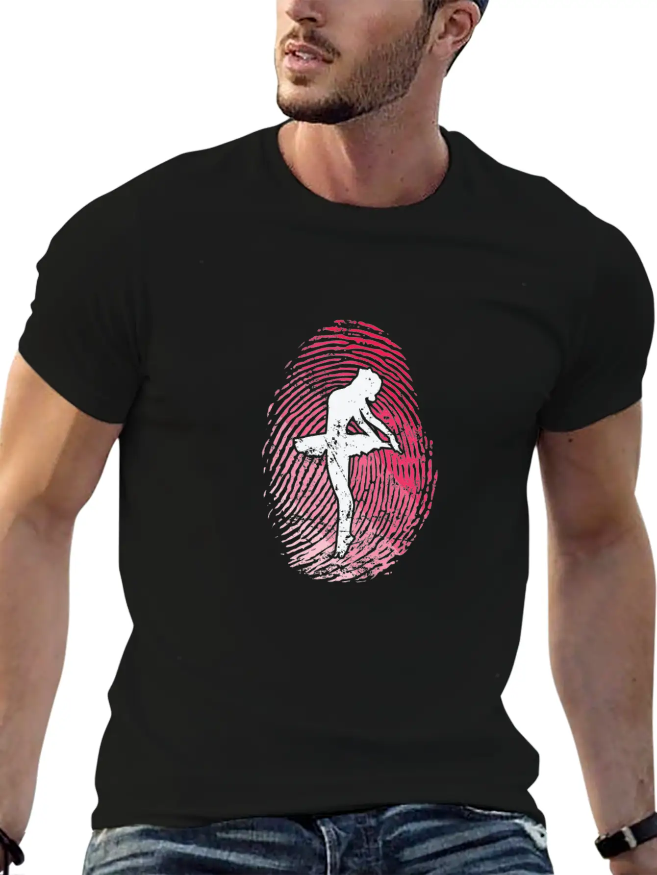 Fingerprint Ballet Dance Unisex Casual T-Shirt – Clean Design For Daily Comfort
