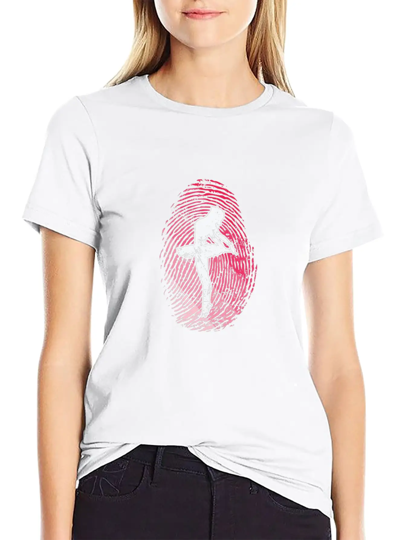 Fingerprint Ballet Dance Unisex Casual T-Shirt – Clean Design For Daily Comfort