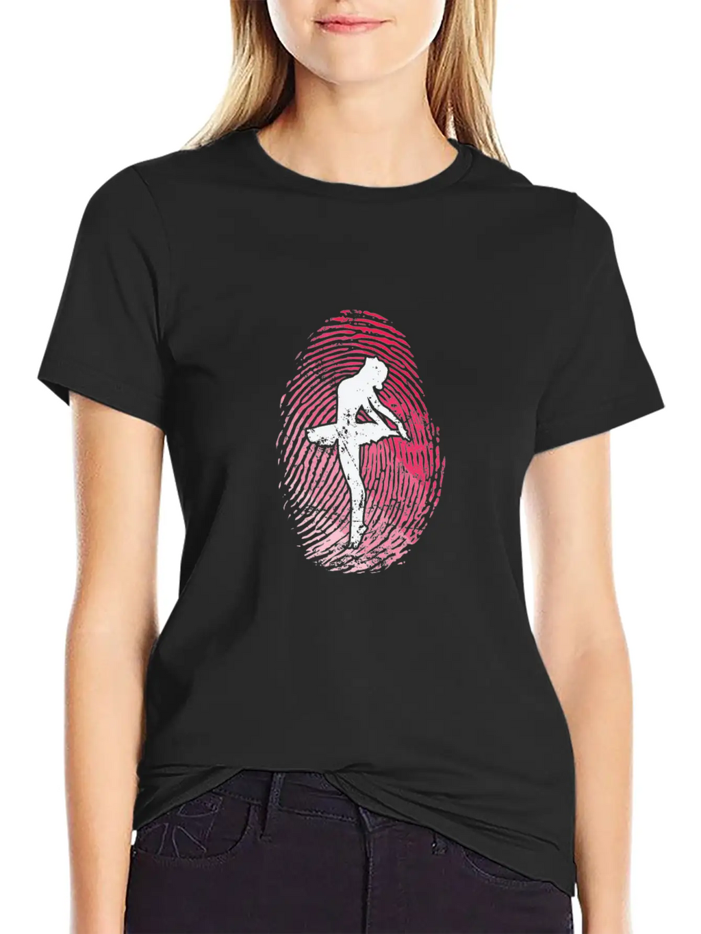 Fingerprint Ballet Dance Unisex Casual T-Shirt – Clean Design For Daily Comfort