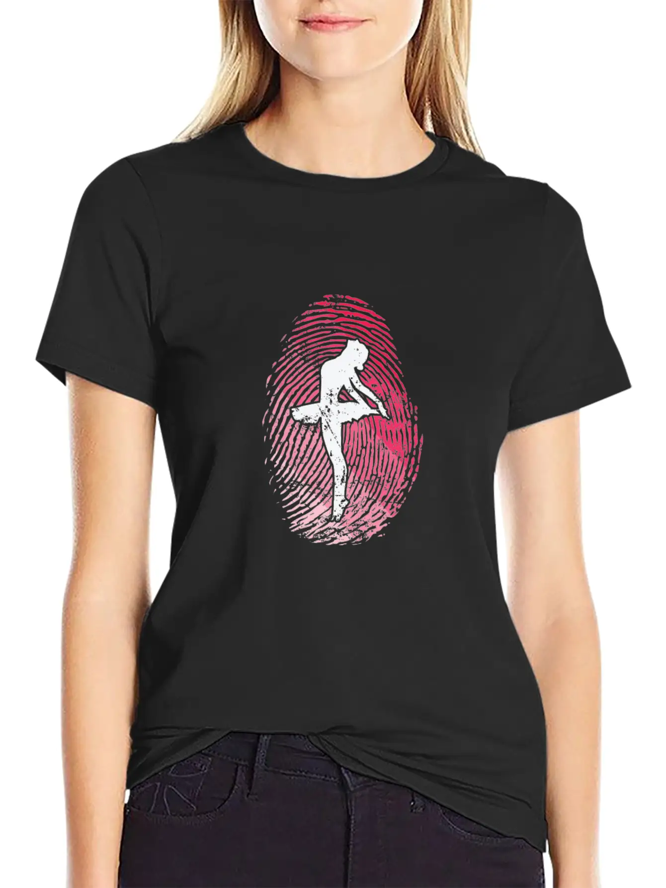 Fingerprint Ballet Dance Unisex Casual T-Shirt – Clean Design For Daily Comfort