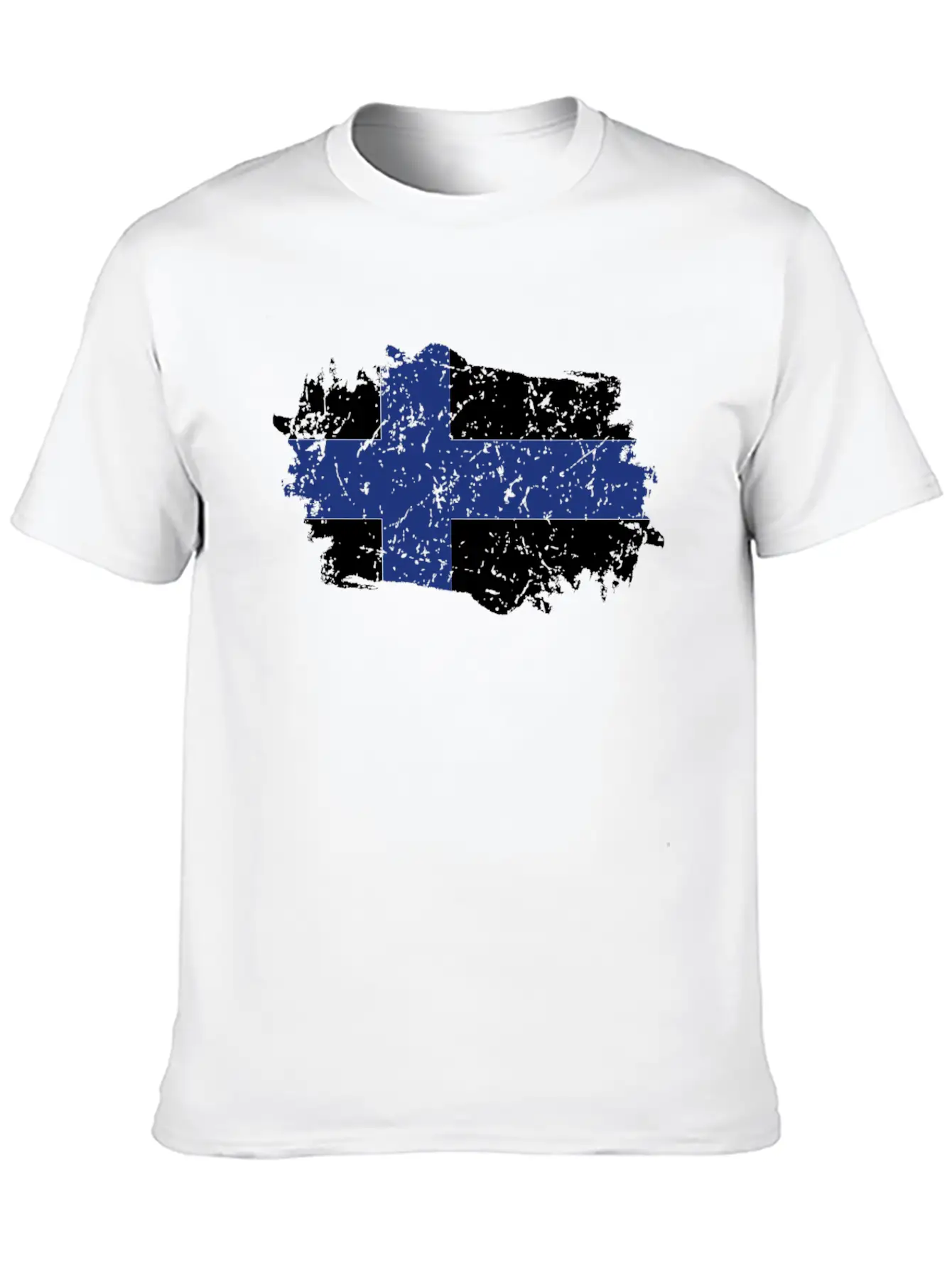 Finland Flag Grunge Country Flag Finland Stylish Everyday T-Shirt – Unisex Basic Cotton Tee