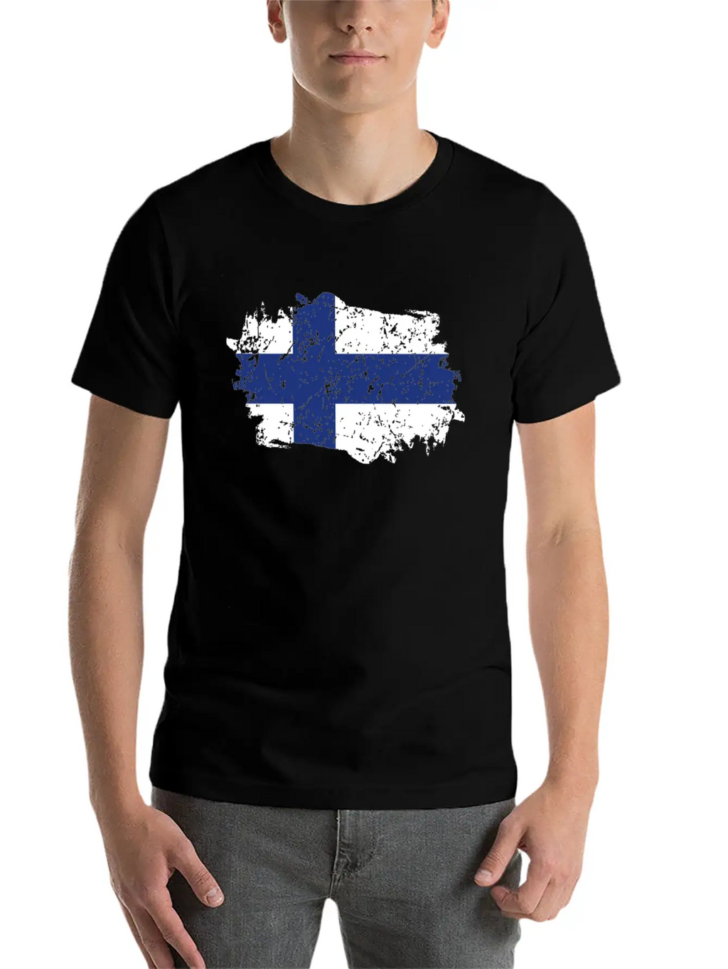 Finland Flag Grunge Country Flag Finland Stylish Everyday T-Shirt – Unisex Basic Cotton Tee