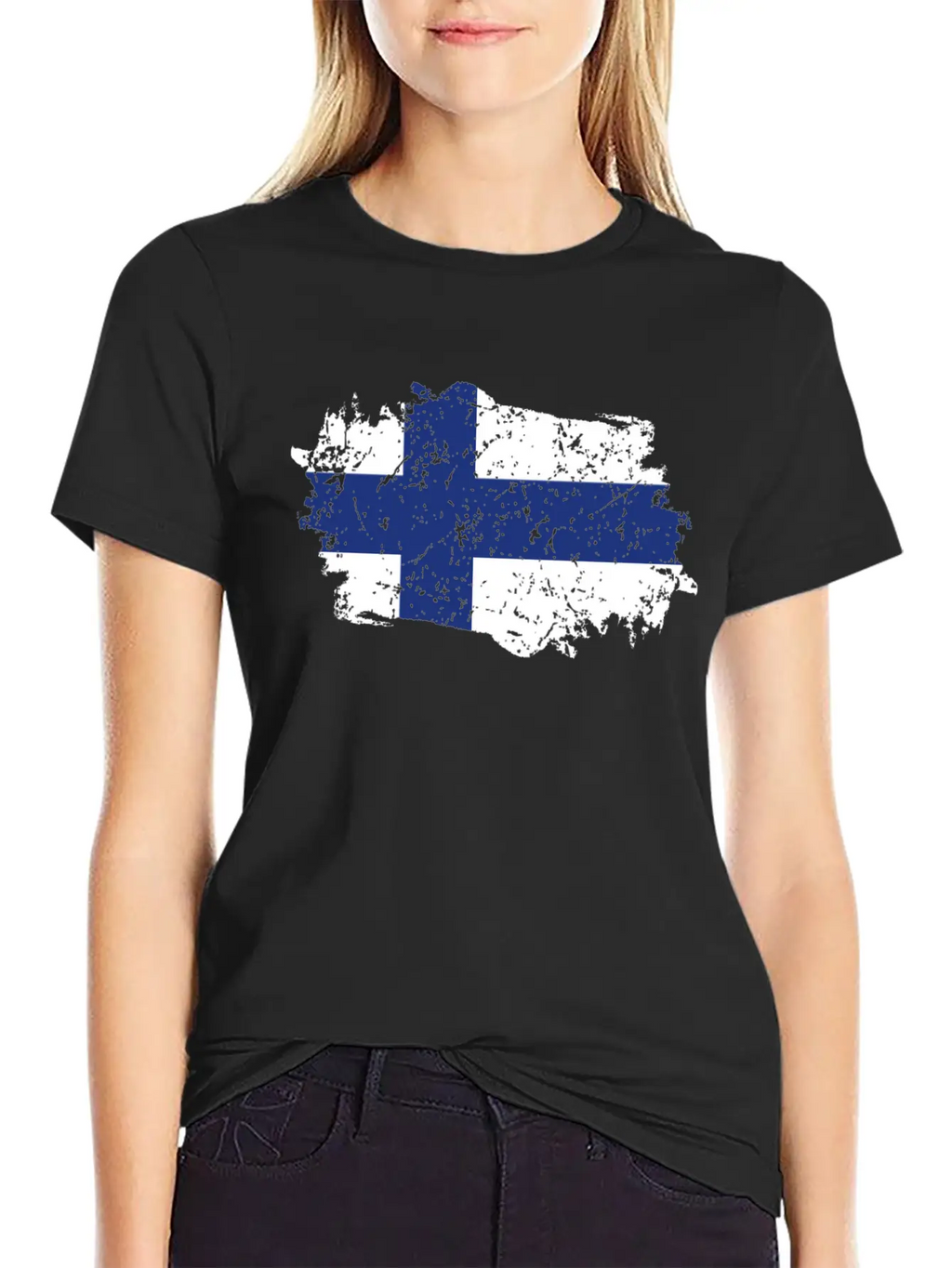 Finland Flag Grunge Country Flag Finland Stylish Everyday T-Shirt – Unisex Basic Cotton Tee