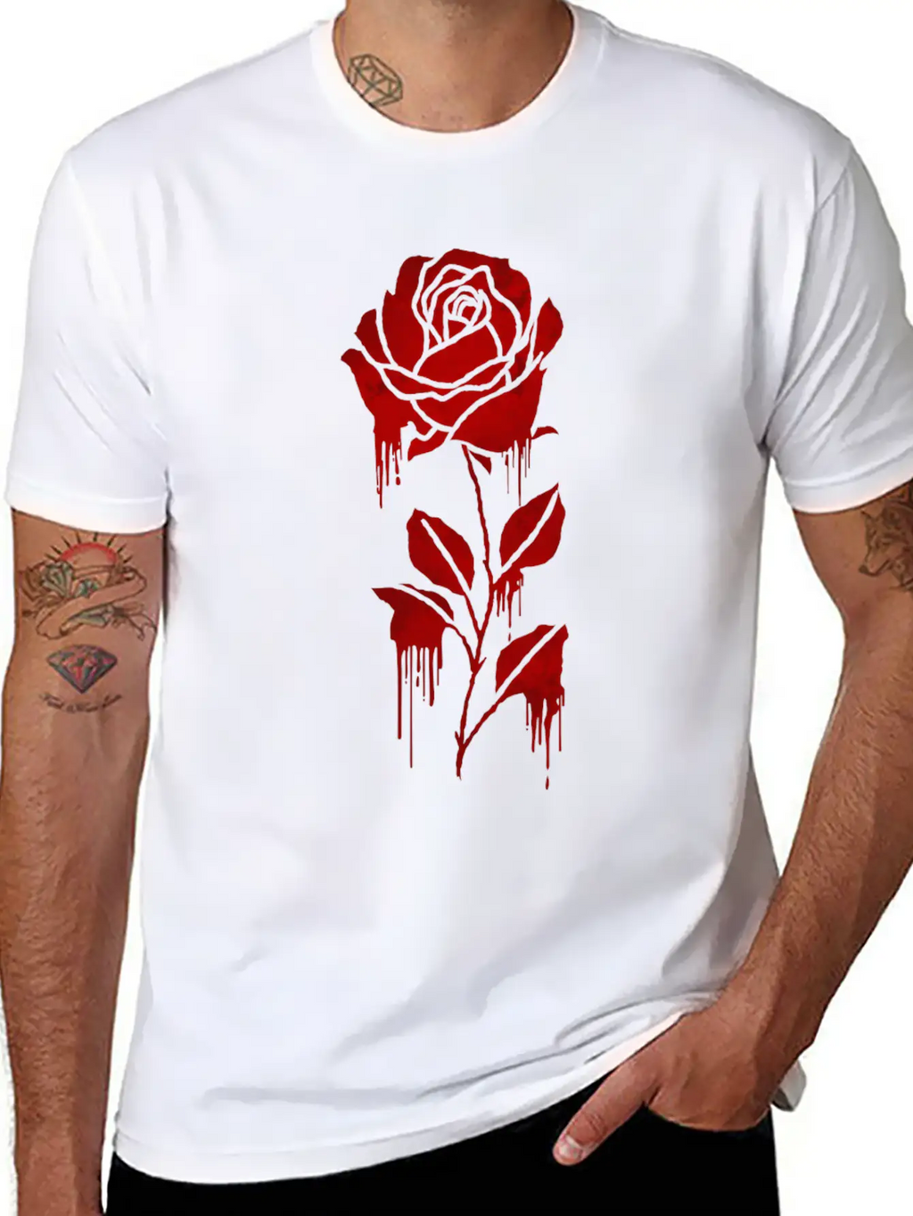 Finnish Goth Aesthetic Gothic Rose Goth Modern Fit Casual T-Shirt – Clean And Versatile Design