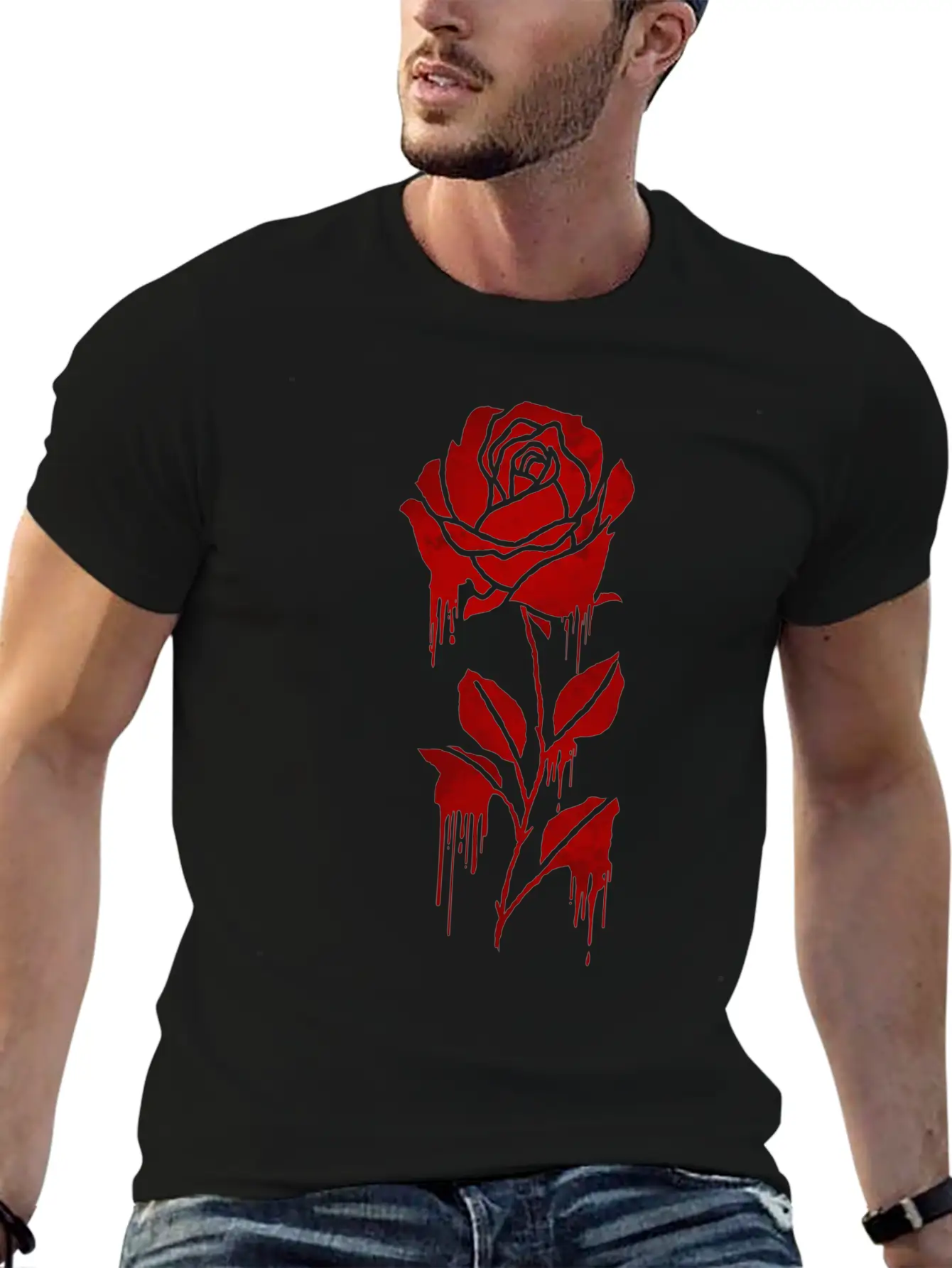 Finnish Goth Aesthetic Gothic Rose Goth Modern Fit Casual T-Shirt – Clean And Versatile Design