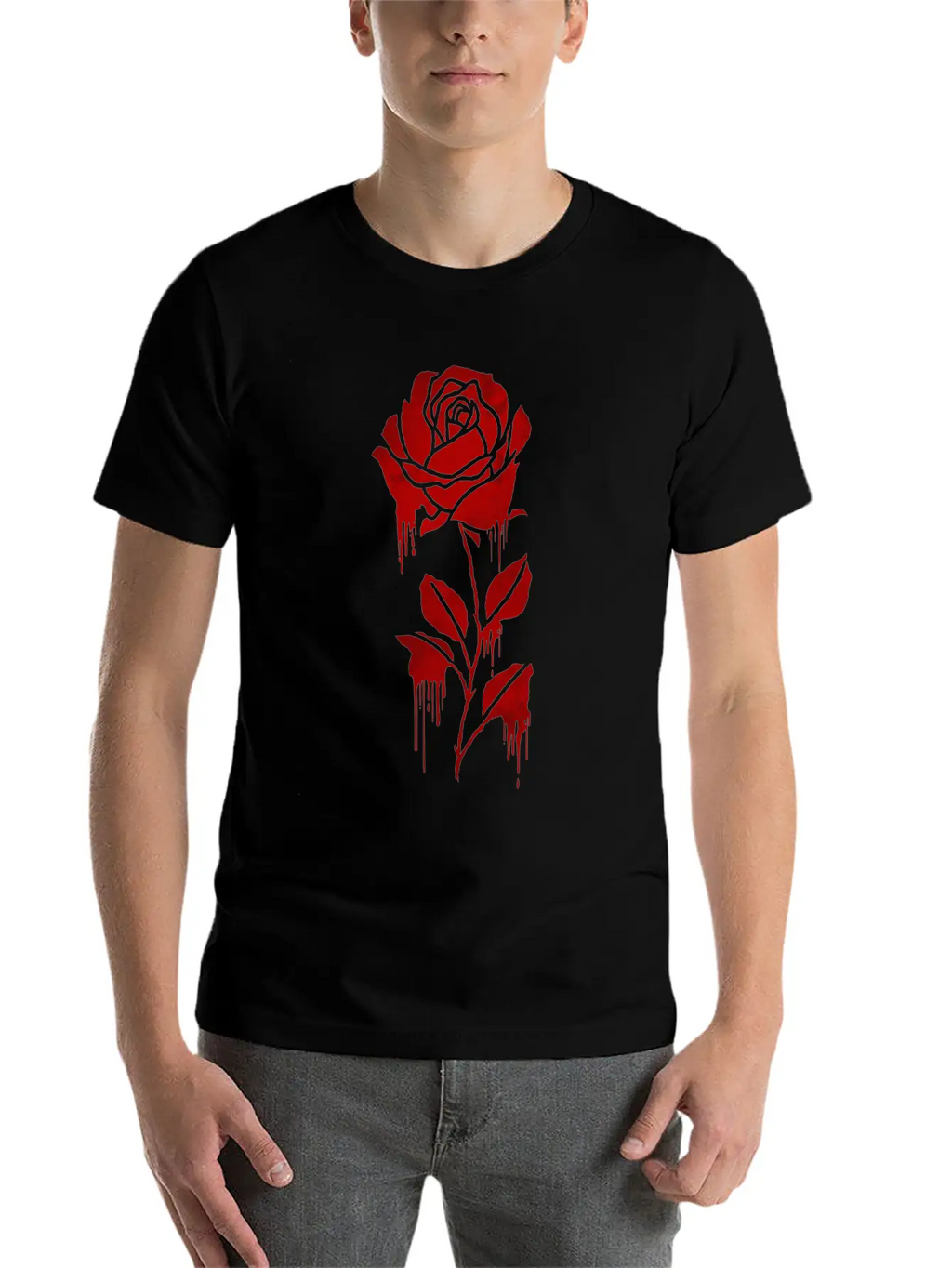 Finnish Goth Aesthetic Gothic Rose Goth Modern Fit Casual T-Shirt – Clean And Versatile Design