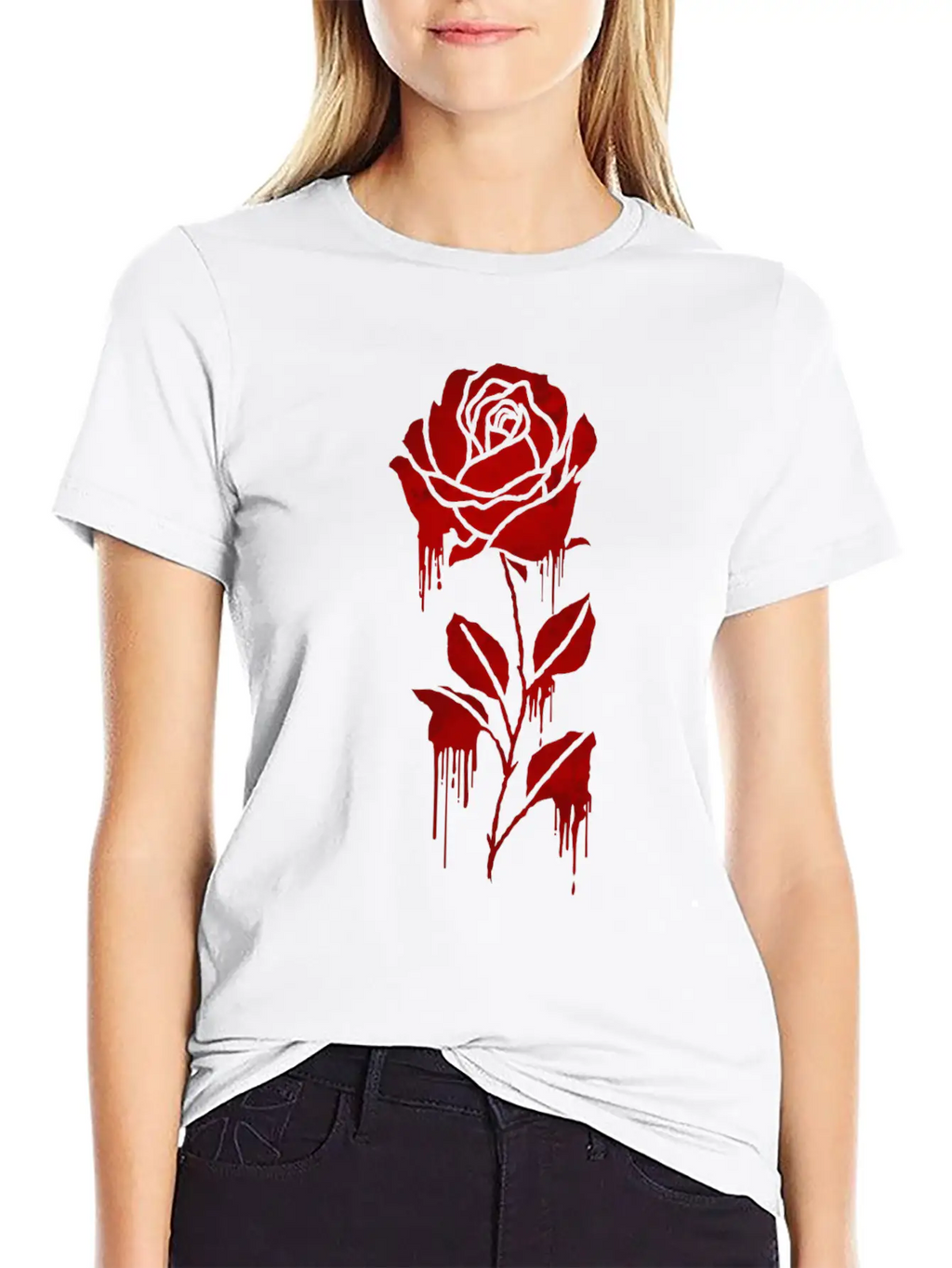 Finnish Goth Aesthetic Gothic Rose Goth Modern Fit Casual T-Shirt – Clean And Versatile Design