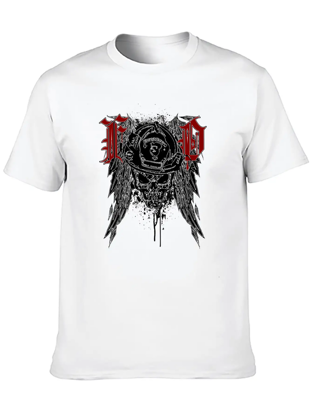 Fire Dept Skull Breathable Graphic T-Shirt – Perfect For Casual Days