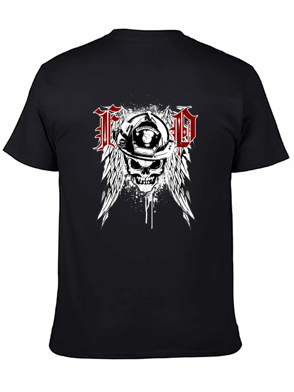 Fire Dept Skull Breathable Graphic T-Shirt – Perfect For Casual Days