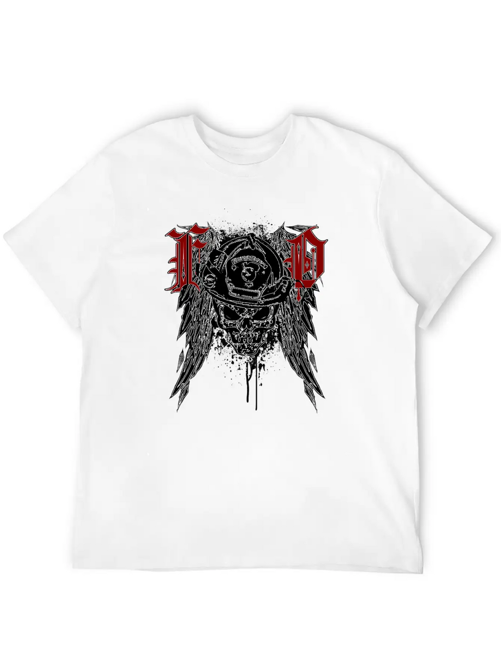 Fire Dept Skull Breathable Graphic T-Shirt – Perfect For Casual Days