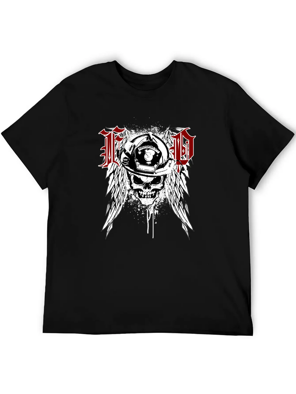 Fire Dept Skull Breathable Graphic T-Shirt – Perfect For Casual Days