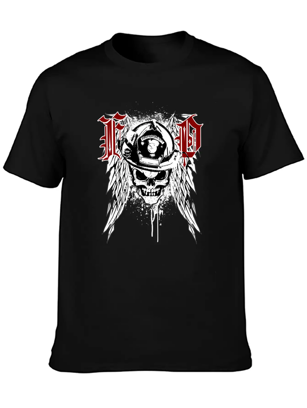 Fire Dept Skull Breathable Graphic T-Shirt – Perfect For Casual Days