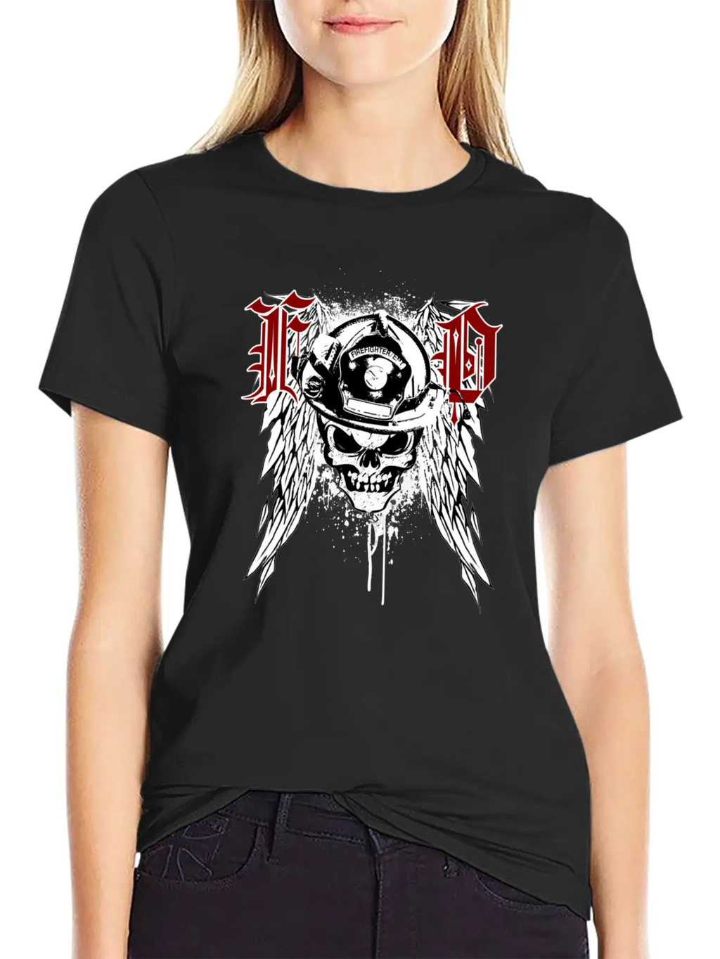 Fire Dept Skull Breathable Graphic T-Shirt – Perfect For Casual Days