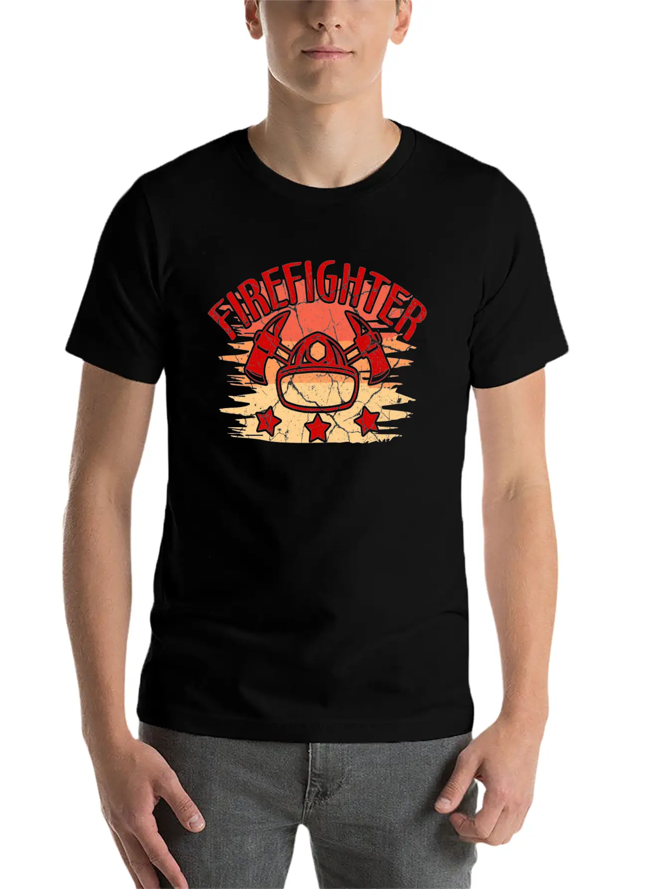 Fire Fighter Rescue Gift Hero Job Flame Extinguish Unisex Casual T-Shirt – Clean Design For Daily Comfort