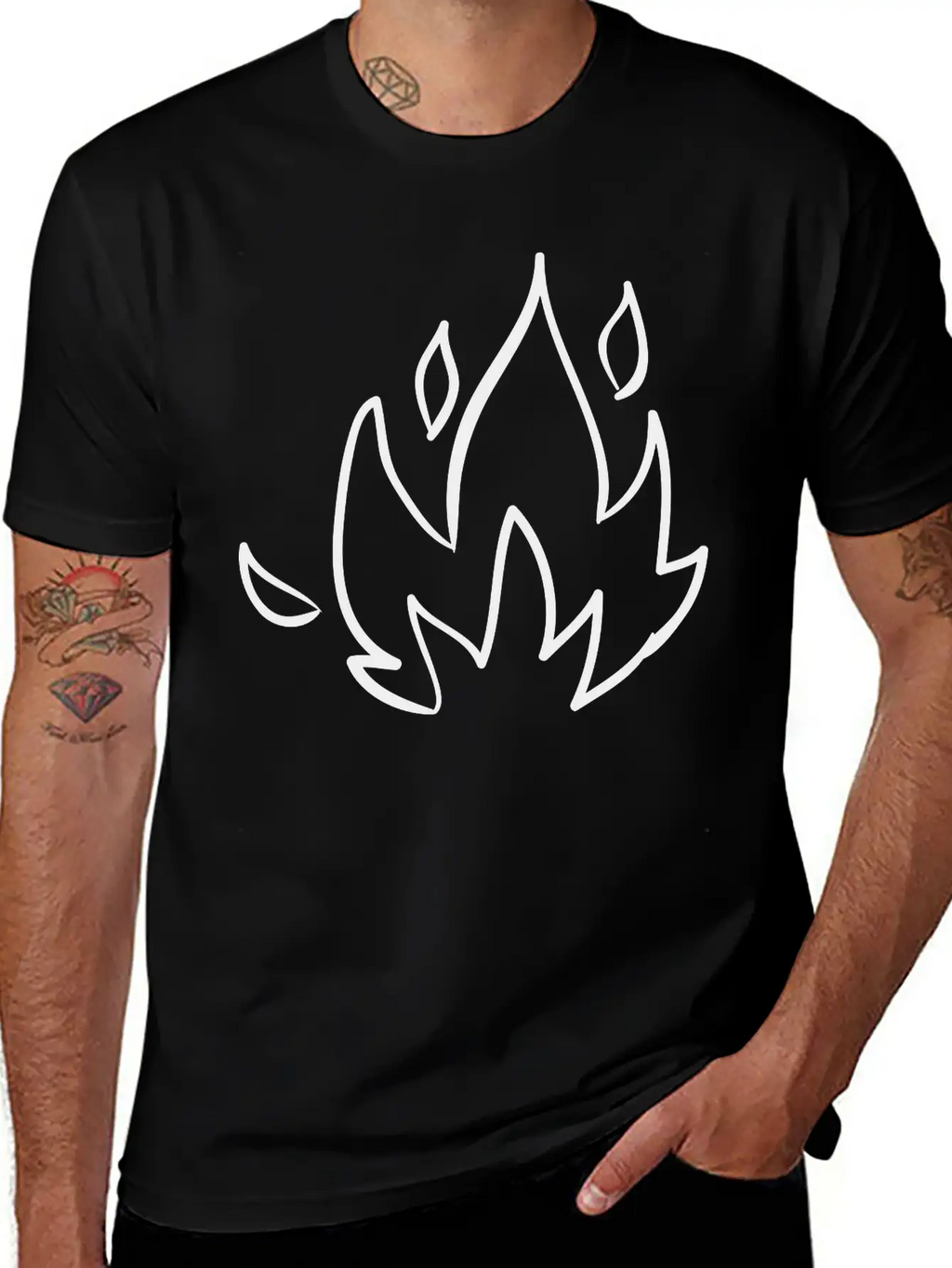 Fire, Nature, Camp, Wildlife, Wilderness, Symbols Unisex Casual T-Shirt – Clean Design For Daily Comfort