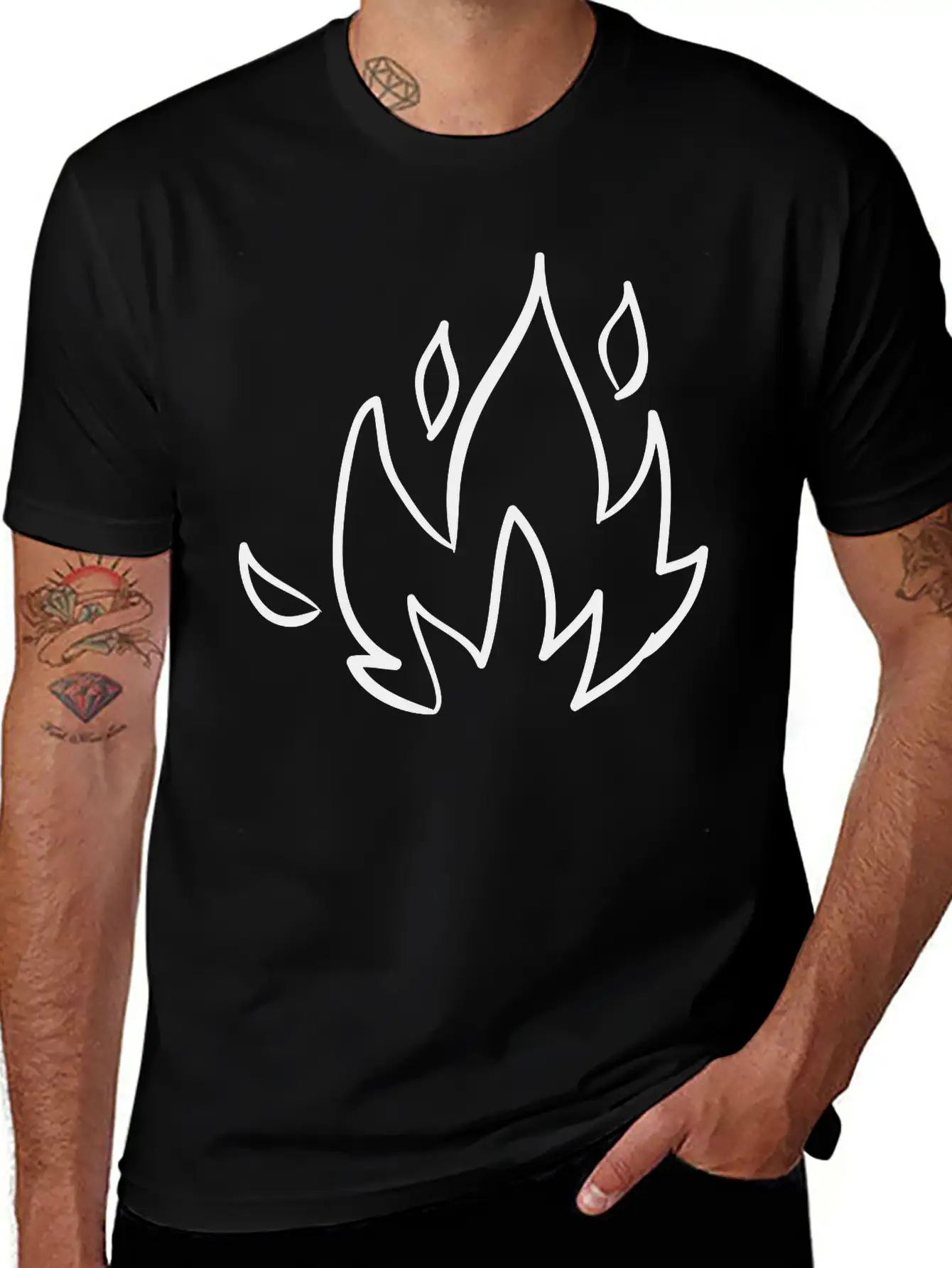 Fire, Nature, Camp, Wildlife, Wilderness, Symbols Unisex Casual T-Shirt – Clean Design For Daily Comfort