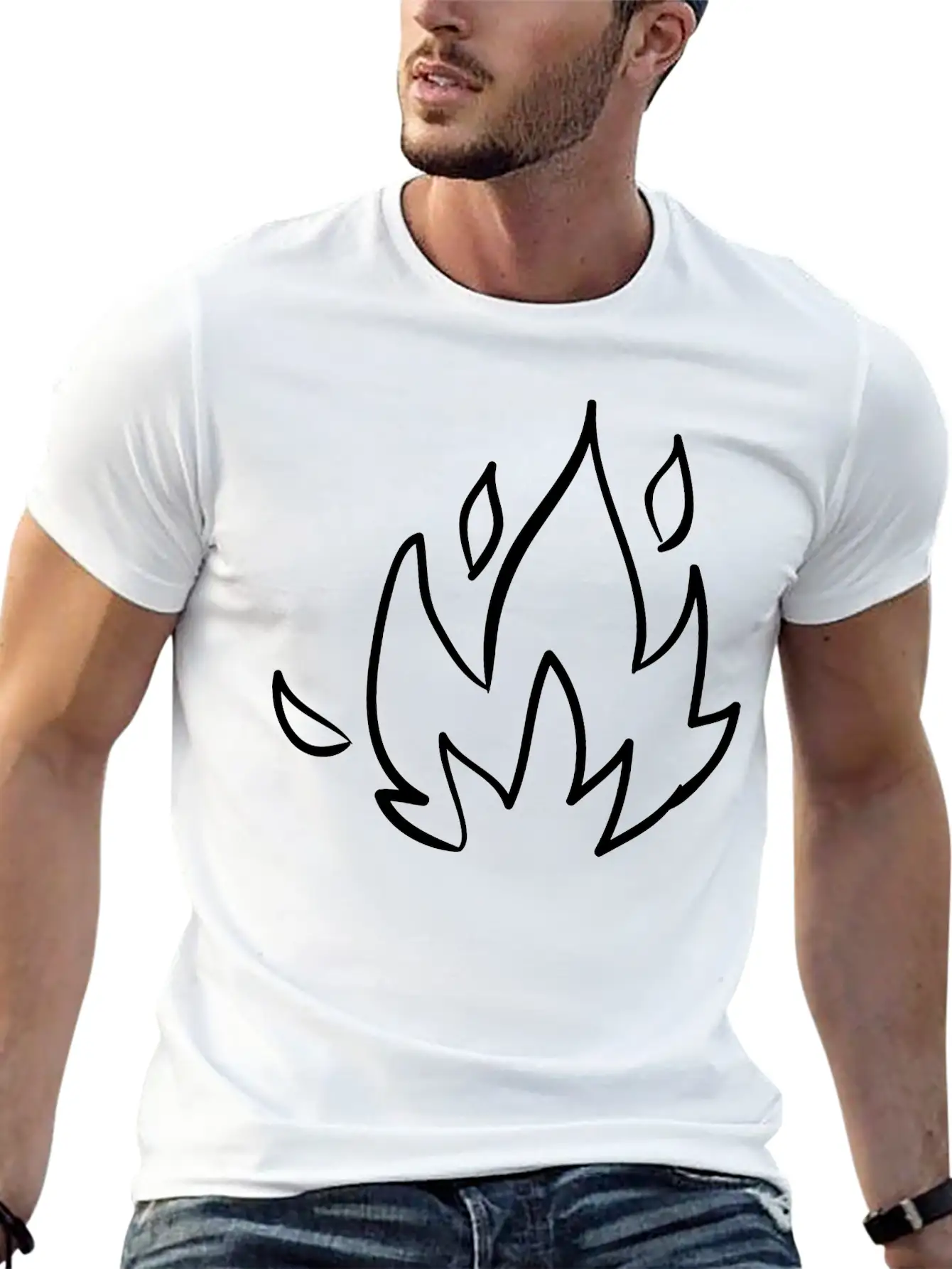 Fire, Nature, Camp, Wildlife, Wilderness, Symbols Unisex Casual T-Shirt – Clean Design For Daily Comfort
