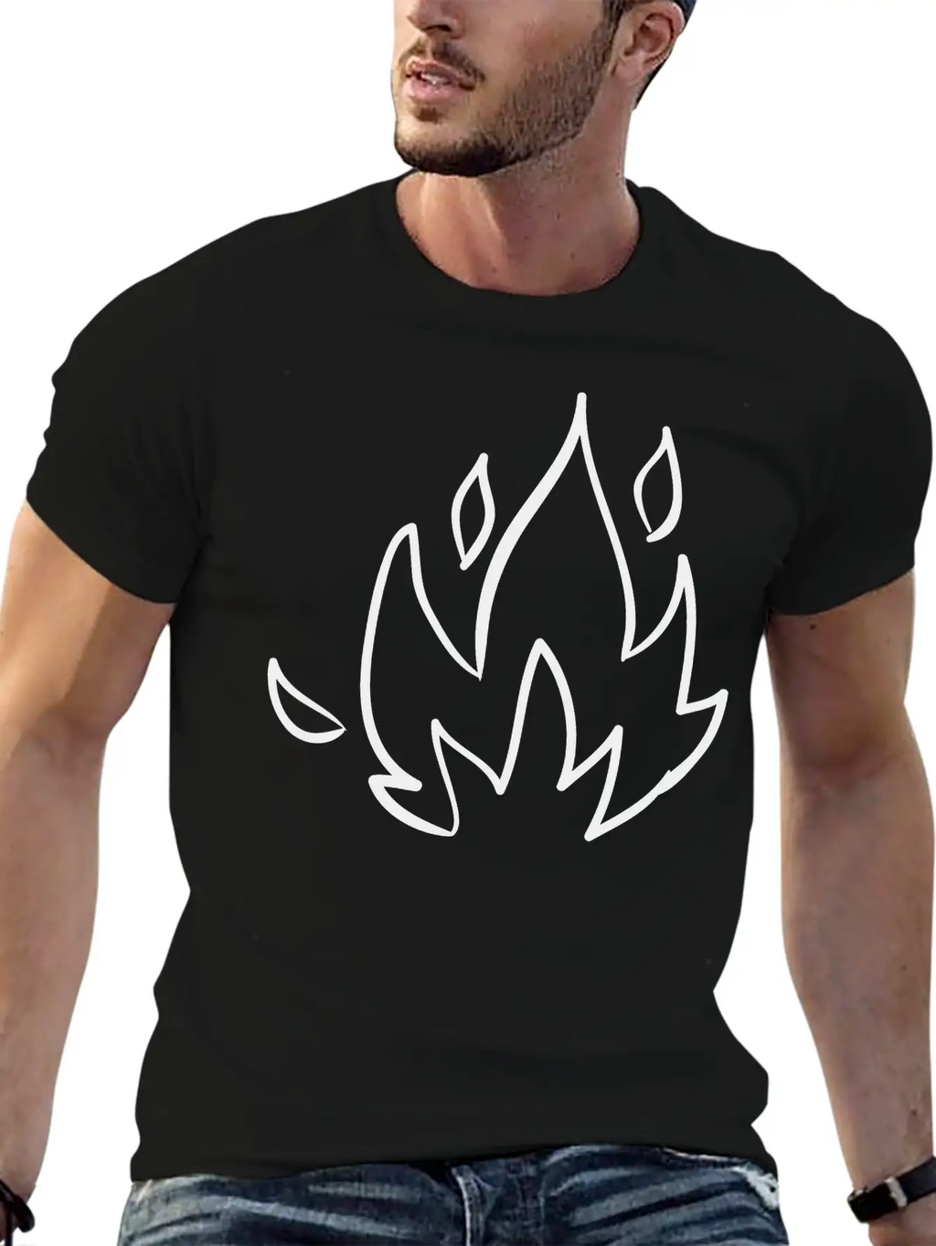 Fire, Nature, Camp, Wildlife, Wilderness, Symbols Unisex Casual T-Shirt – Clean Design For Daily Comfort