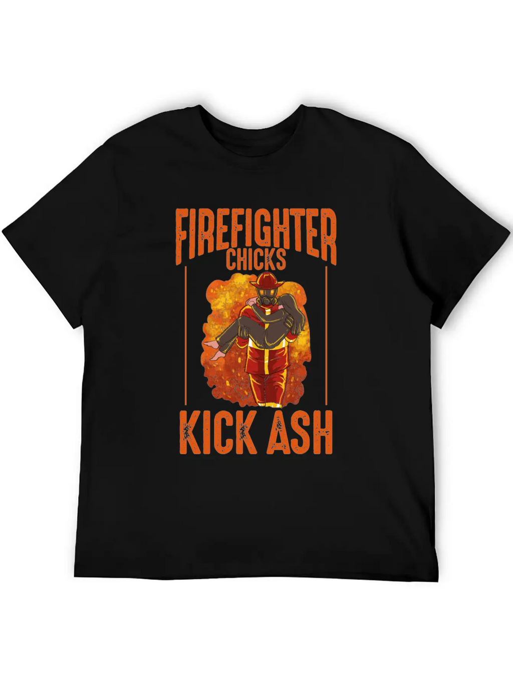 Firefighter Chick Kick Ash Design For A Firewomen Basic Graphic T-Shirt – Daily Comfort In Soft Cotton