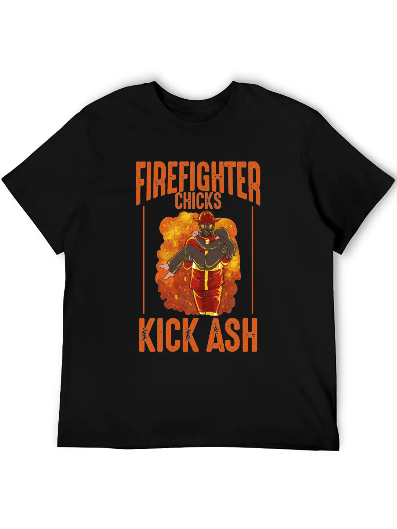 Firefighter Chick Kick Ash Design For A Firewomen Basic Graphic T-Shirt – Daily Comfort In Soft Cotton