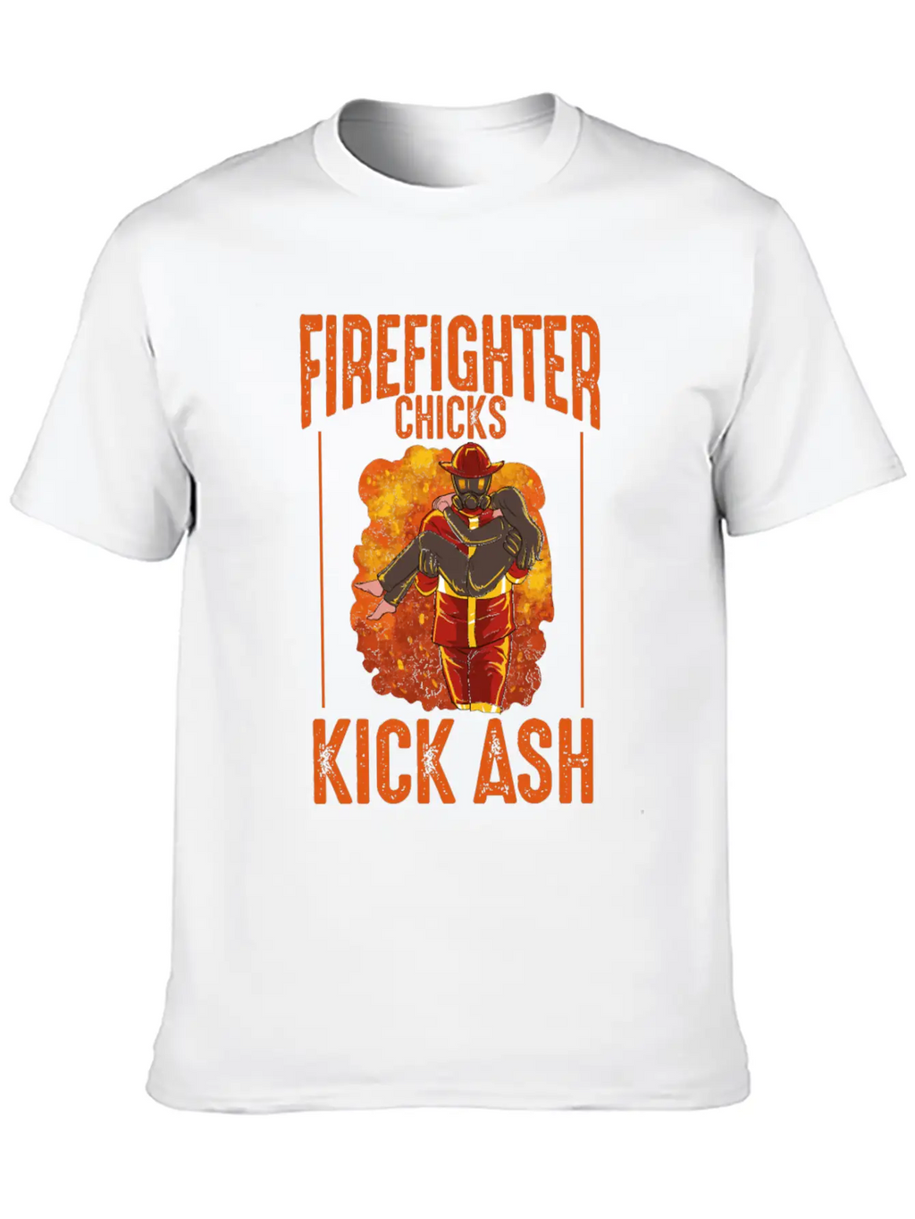 Firefighter Chick Kick Ash Design For A Firewomen Basic Graphic T-Shirt – Daily Comfort In Soft Cotton
