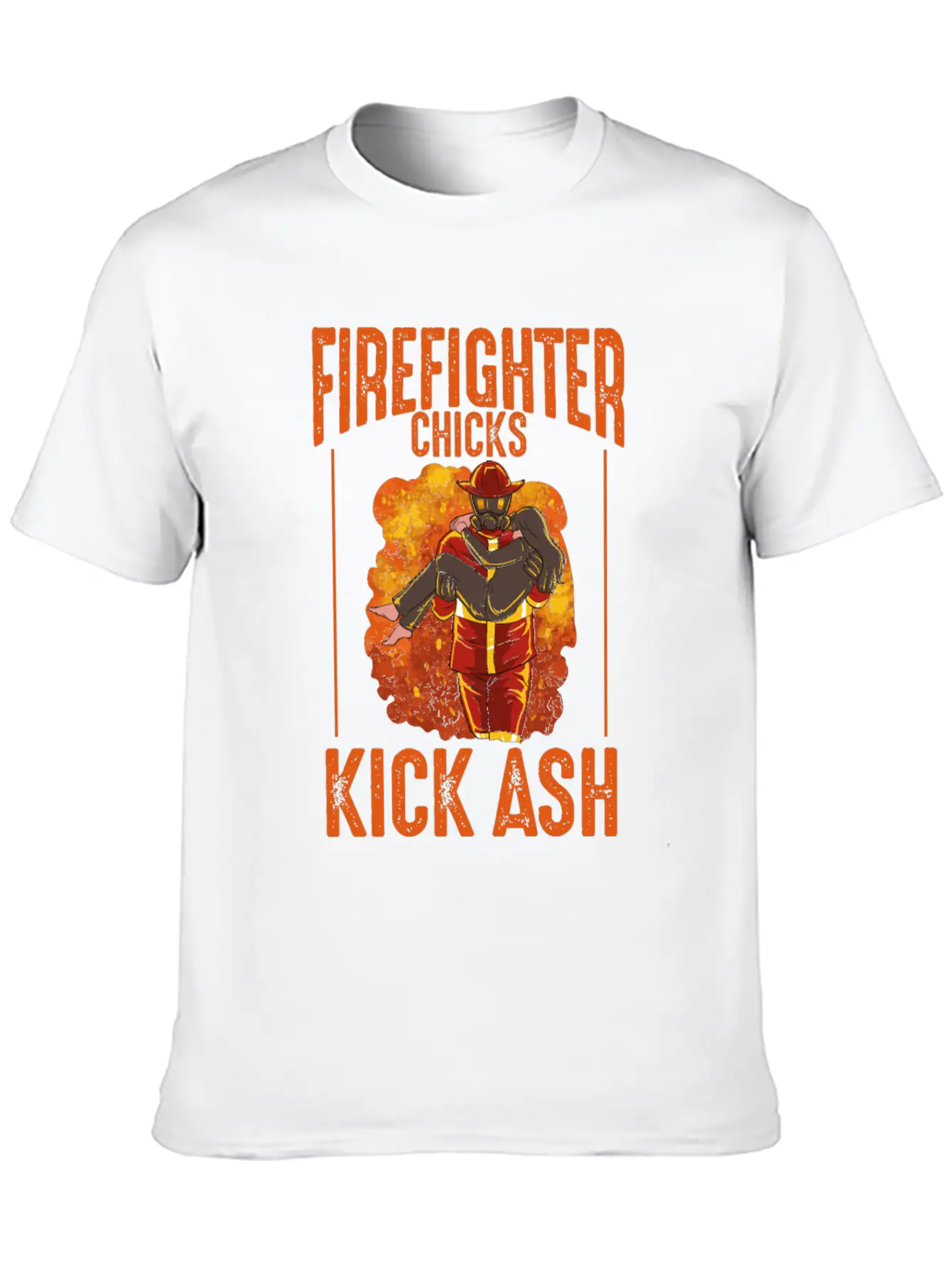 Firefighter Chick Kick Ash Design For A Firewomen Basic Graphic T-Shirt – Daily Comfort In Soft Cotton