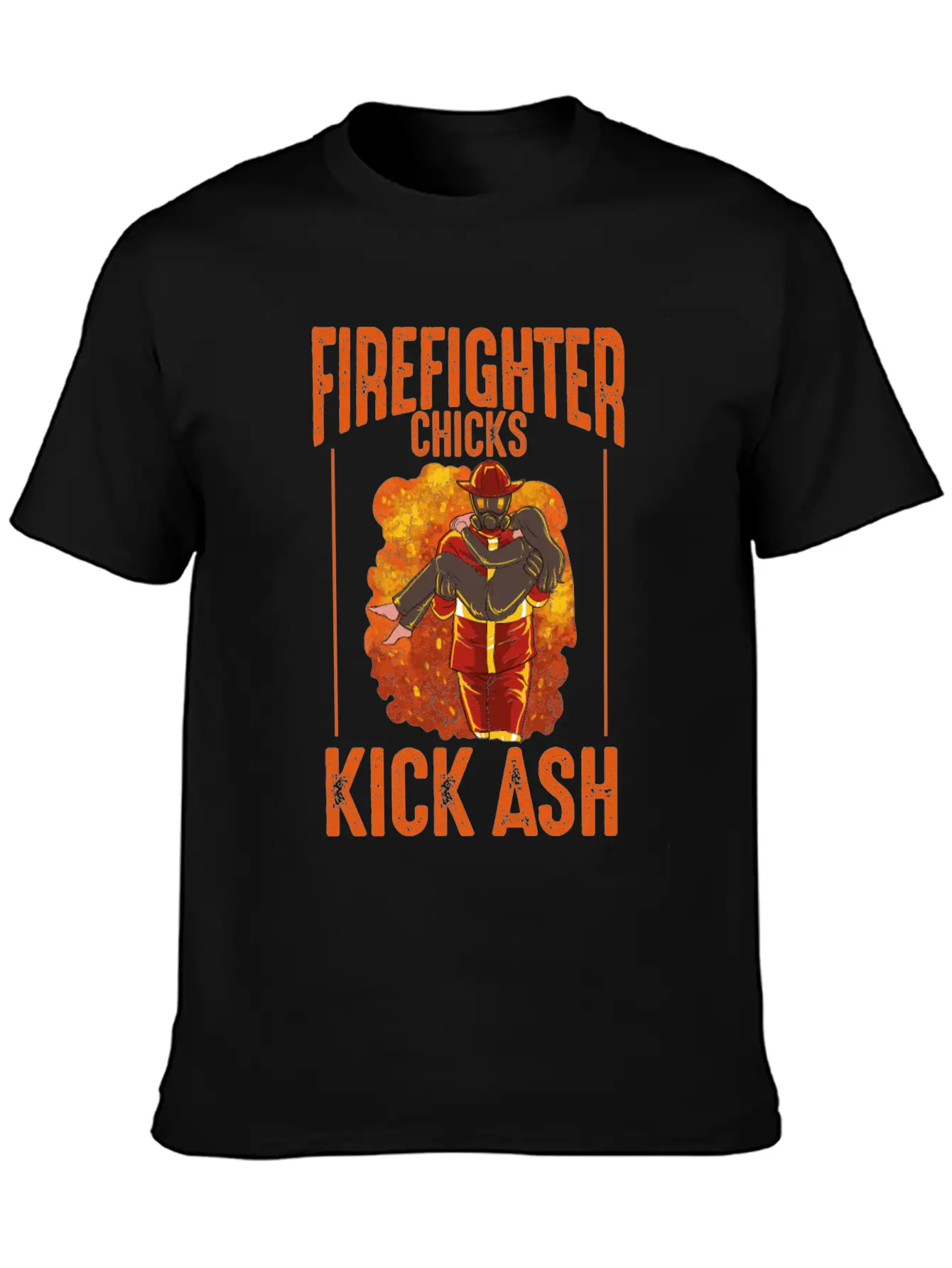 Firefighter Chick Kick Ash Design For A Firewomen Basic Graphic T-Shirt – Daily Comfort In Soft Cotton