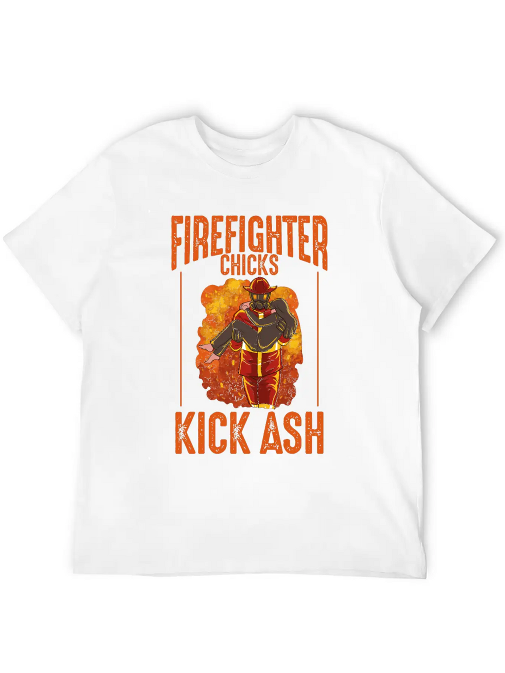 Firefighter Chick Kick Ash Design For A Firewomen Basic Graphic T-Shirt – Daily Comfort In Soft Cotton