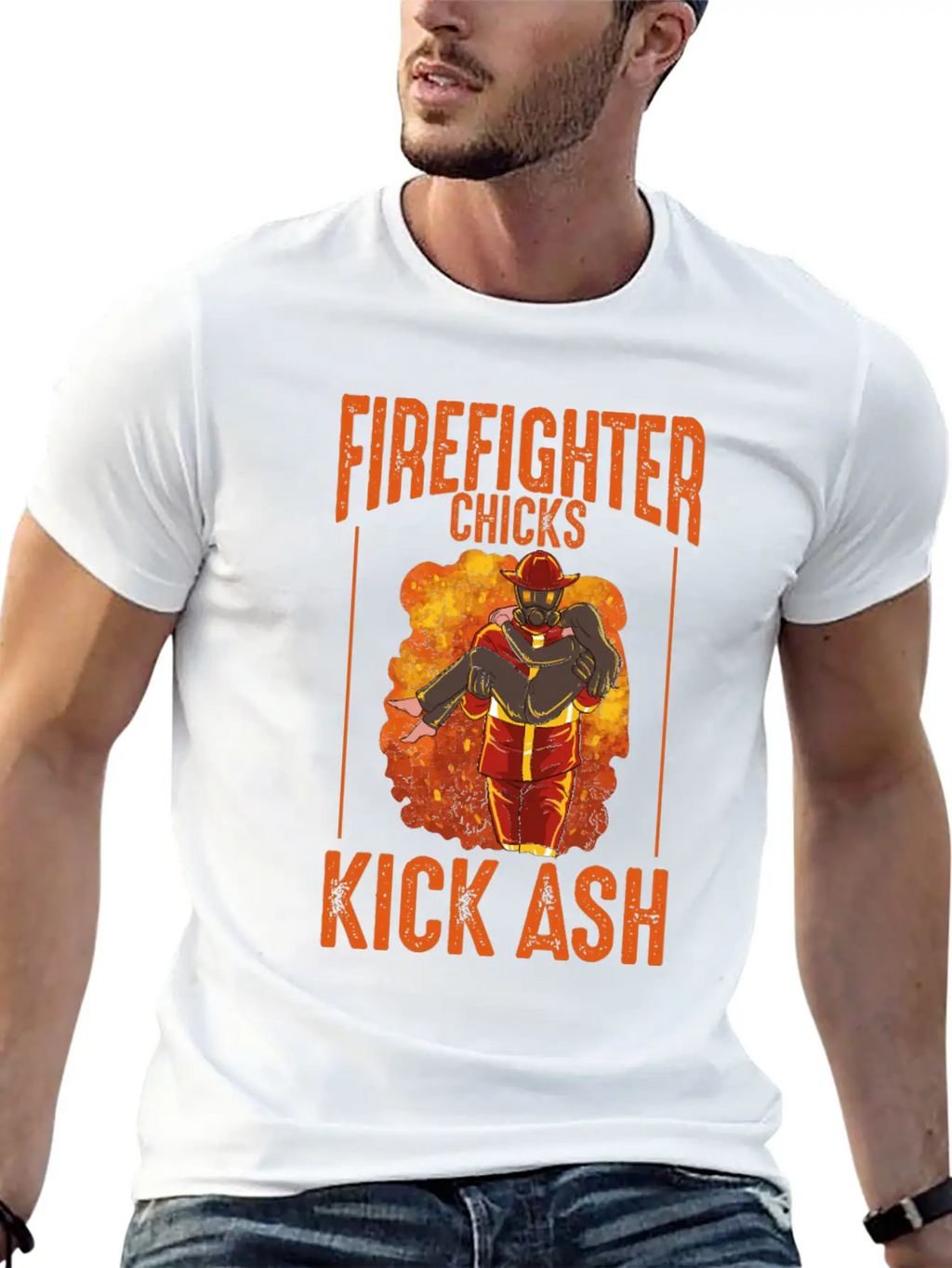 Firefighter Chick Kick Ash Design For A Firewomen Basic Graphic T-Shirt – Daily Comfort In Soft Cotton