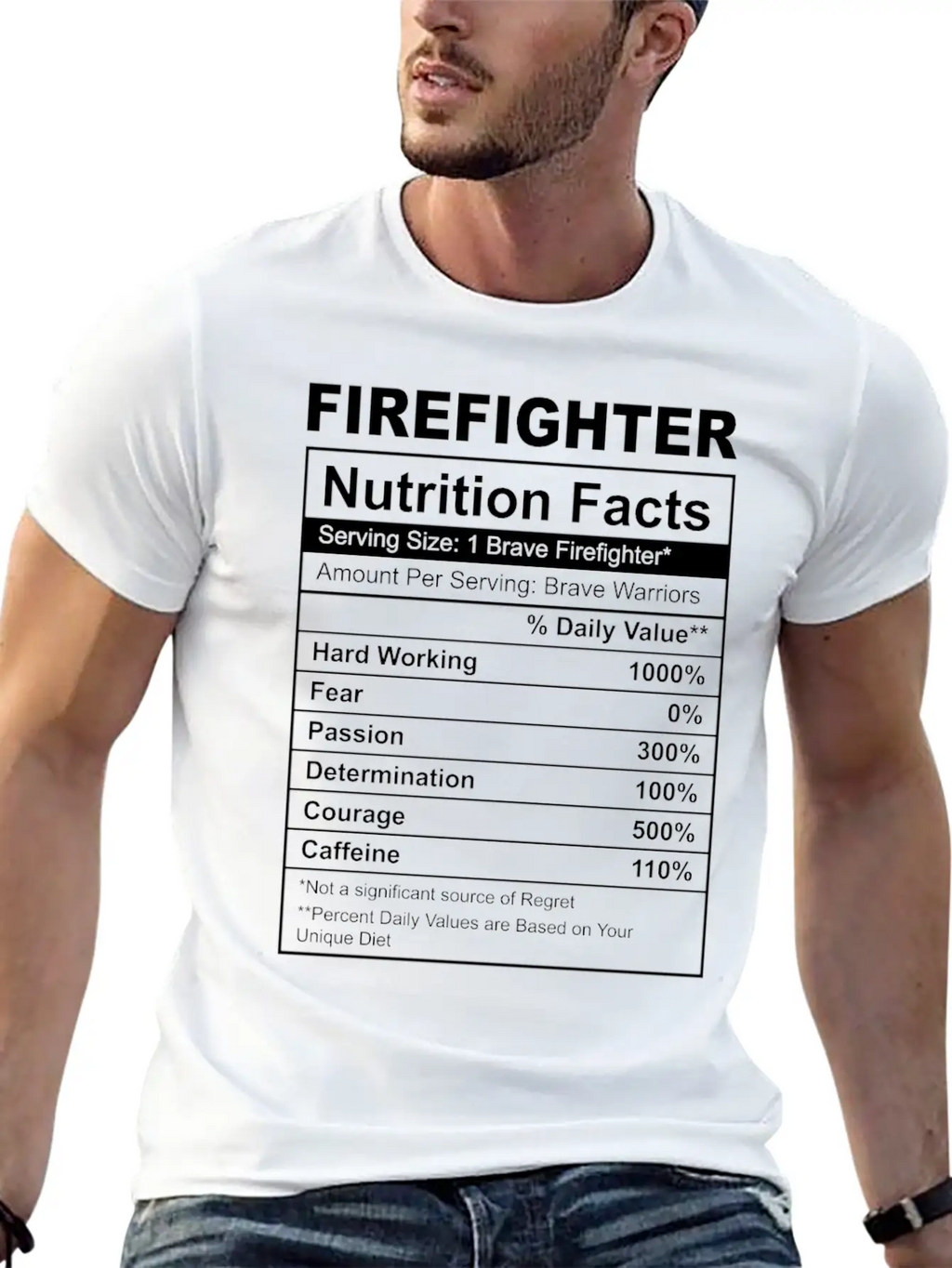 Firefighter Nutrition Facts, Nutrition Facts Shirt Basic Graphic T-Shirt – Daily Comfort In Soft Cotton