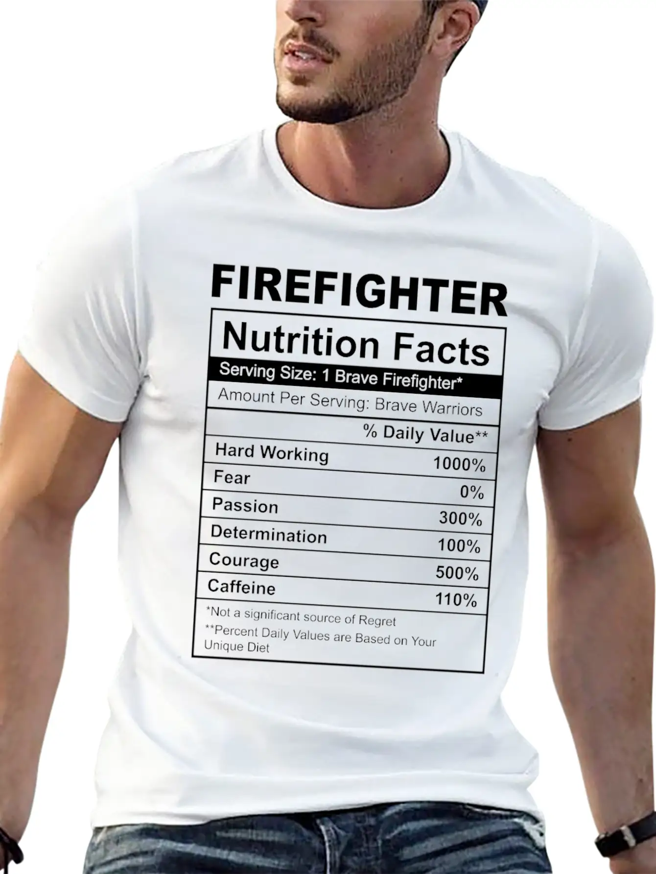 Firefighter Nutrition Facts, Nutrition Facts Shirt Basic Graphic T-Shirt – Daily Comfort In Soft Cotton