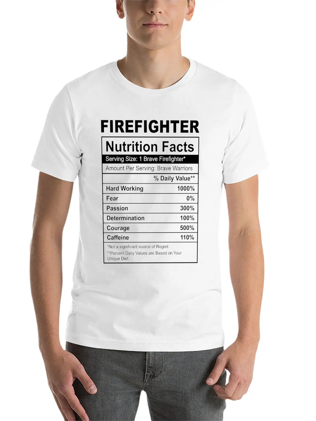 Firefighter Nutrition Facts, Nutrition Facts Shirt Basic Graphic T-Shirt – Daily Comfort In Soft Cotton