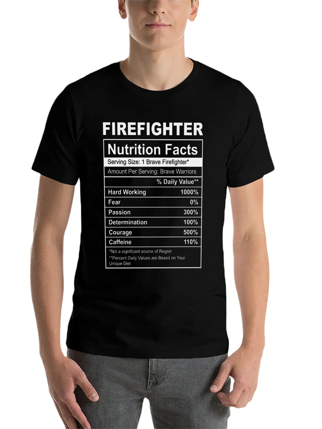 Firefighter Nutrition Facts, Nutrition Facts Shirt Basic Graphic T-Shirt – Daily Comfort In Soft Cotton